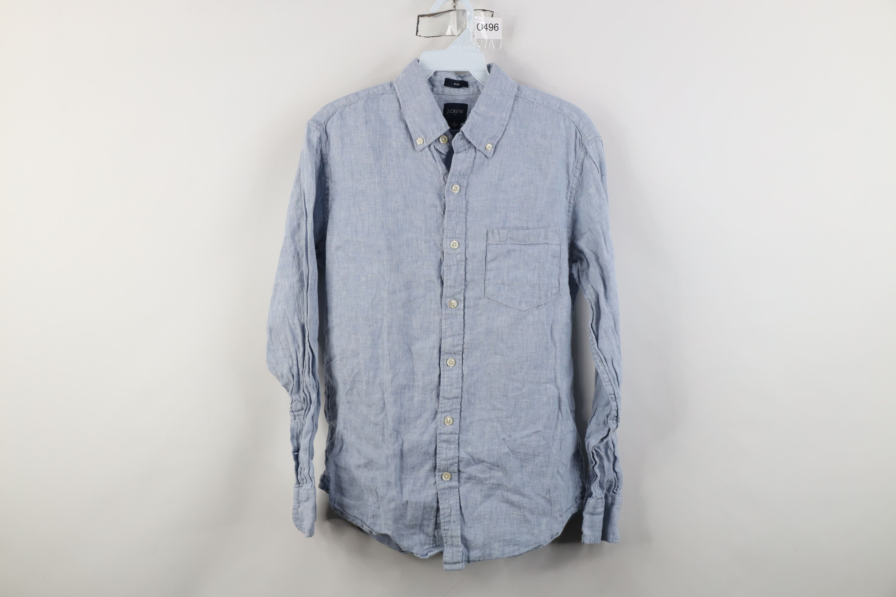 J.Crew J Crew Fit Linen Blend Knit Collared Button Down Shirt Blue Size US S / EU 44-46 / 1 - 1 Thumbnail