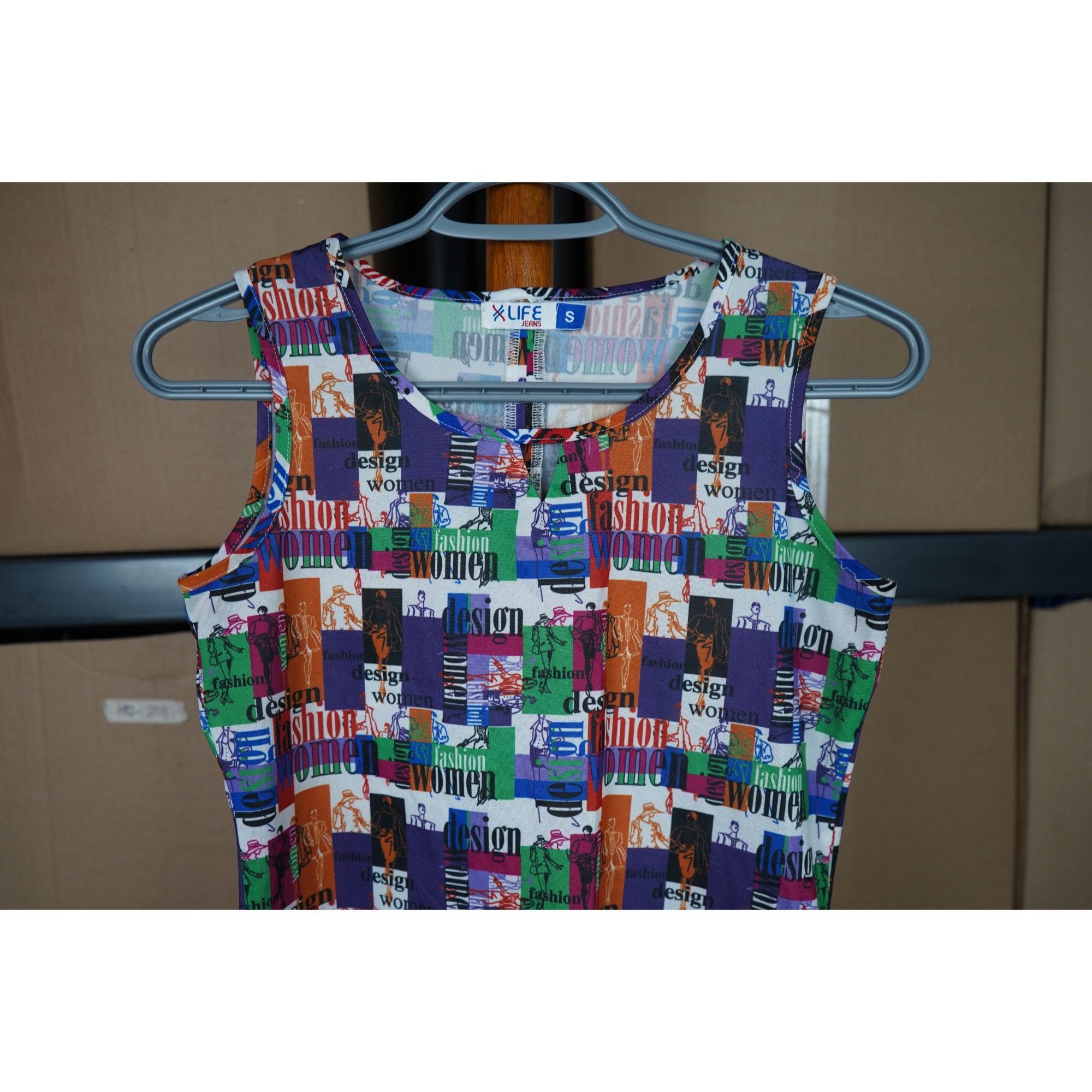 Vintage Vintage Women's Sleeveless Top Cropped Abstract 90s S #428 Size S / US 4 / IT 40 - 3 Thumbnail