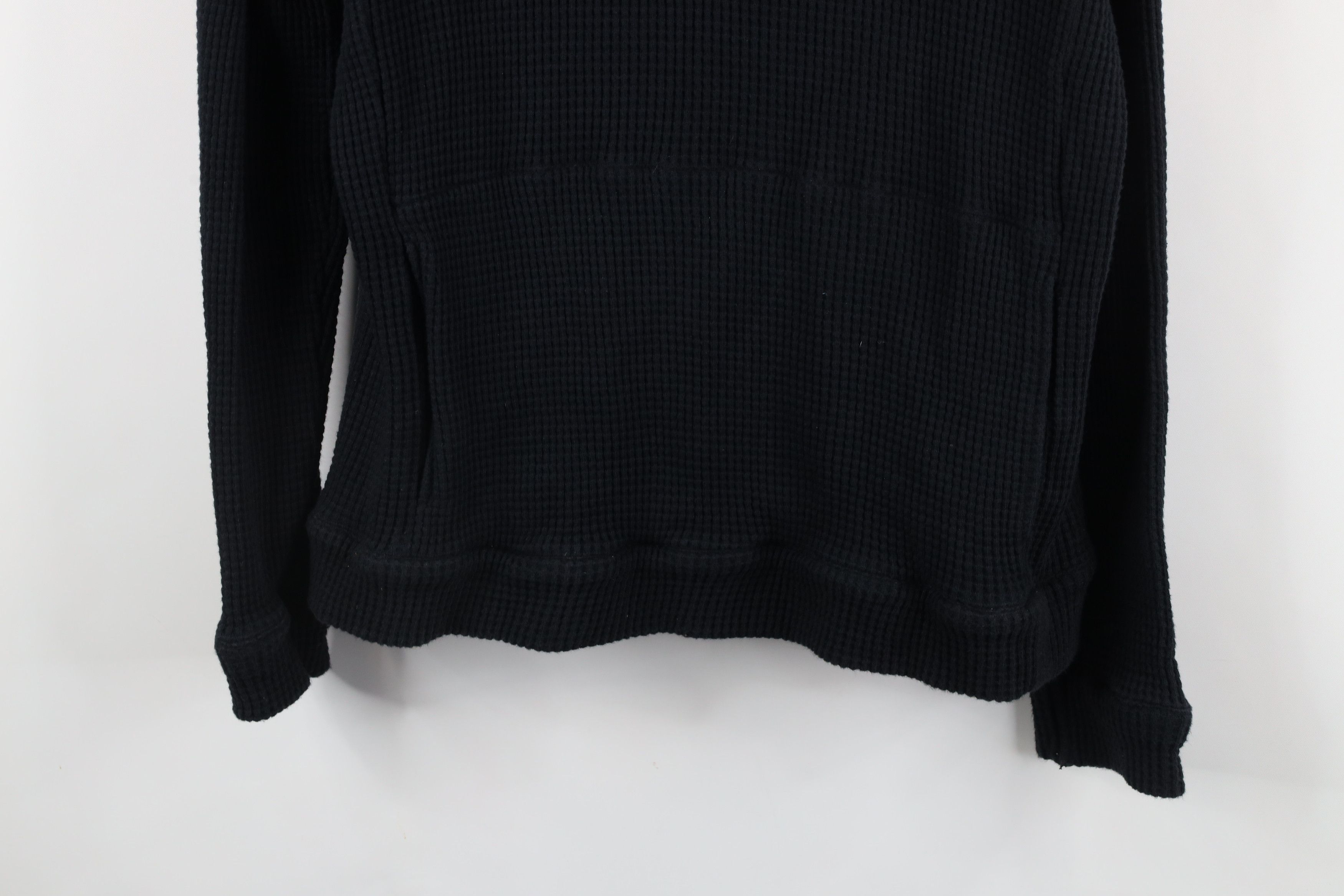 Armani Exchange × Vintage Armani Exchange Leather Trim Thermal Waffle Knit Hoodie Size US L / EU 52-54 / 3 - 3 Thumbnail