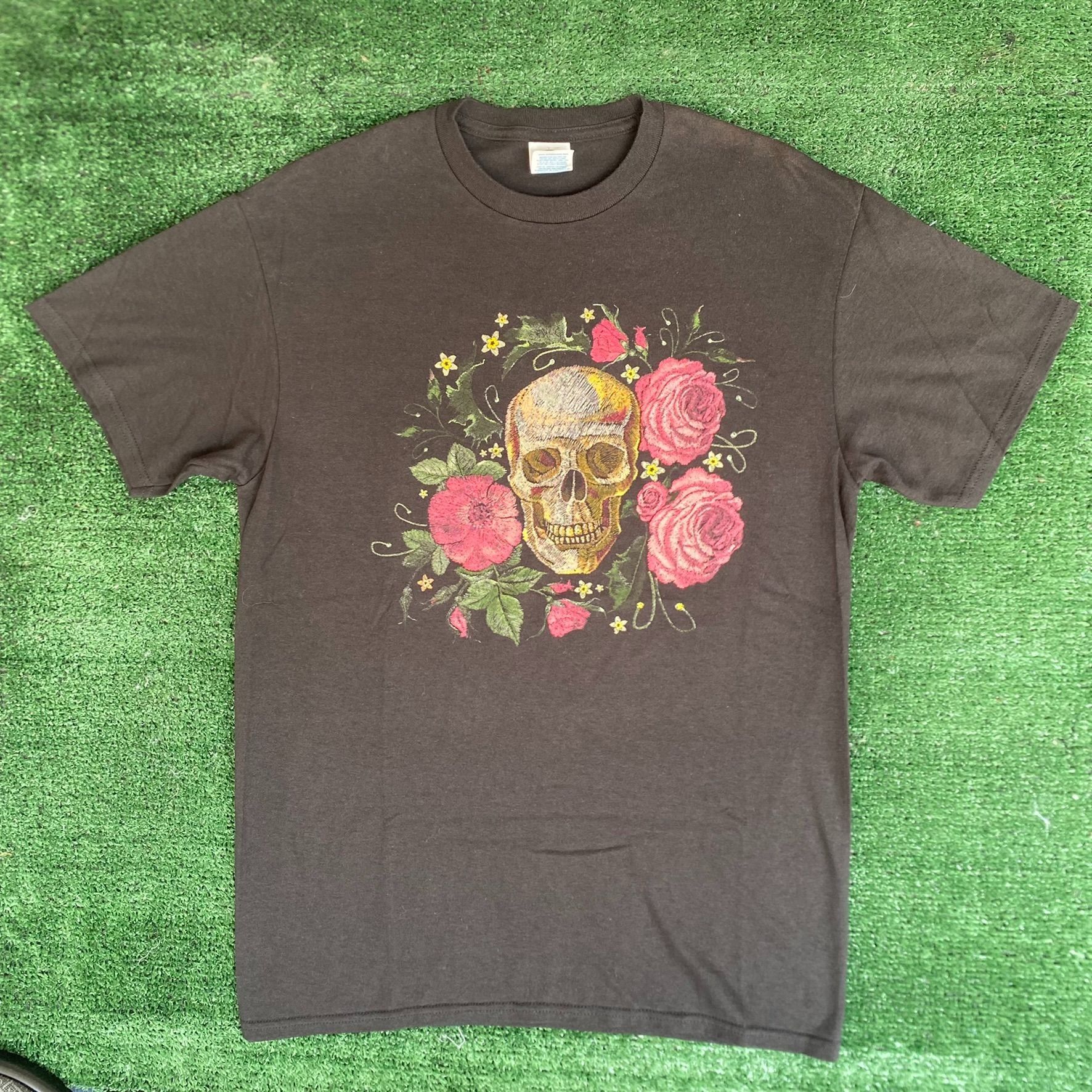 Delta Vintage Y2K Skull Roses T-Shirt Black Floral Mall Gothic Emo Size US M / EU 48-50 / 2 - 1 Thumbnail