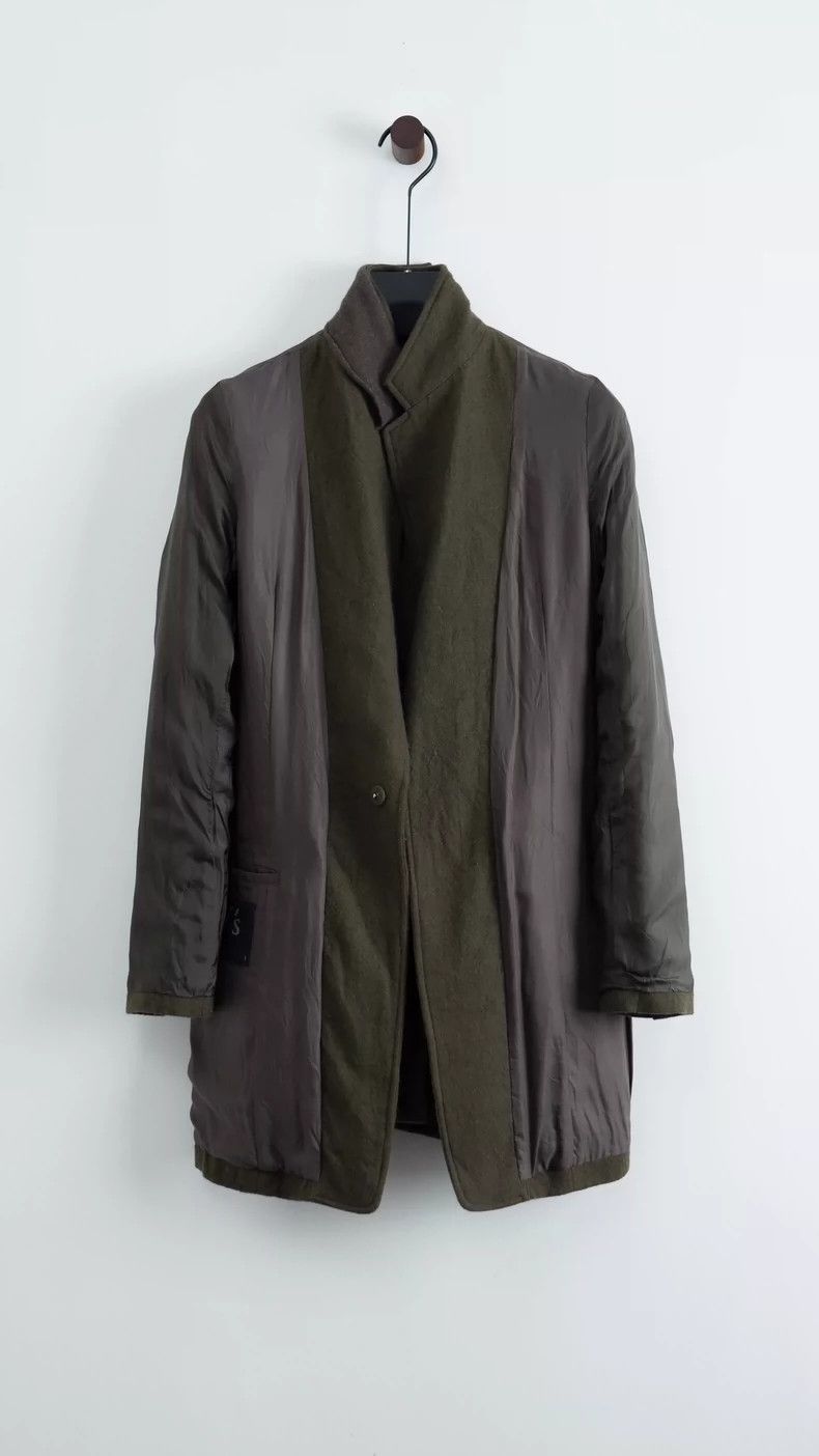 Yohji Yamamoto Yohji Yamamoto Moss-green concealed one-button felted wool Size US S / EU 44-46 / 1 - 2 Thumbnail