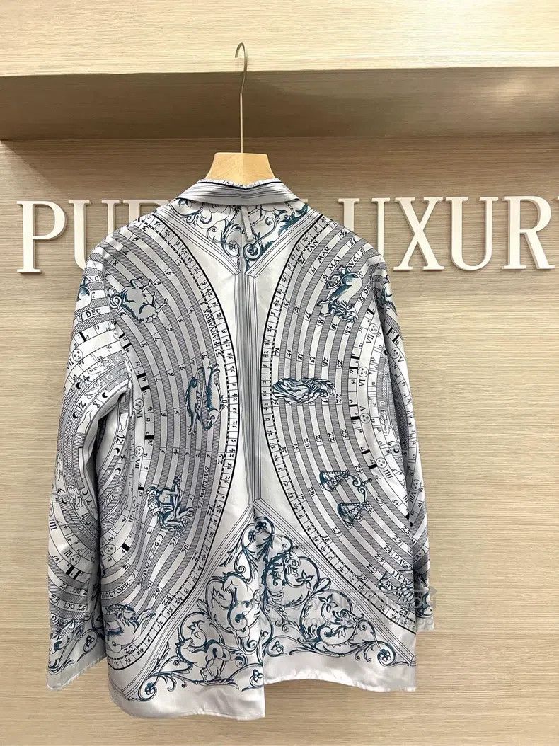 Hermes Hermes Constellation Compass Series Silk Shirt Size XXS / US 00 / IT 34 - 2 Thumbnail