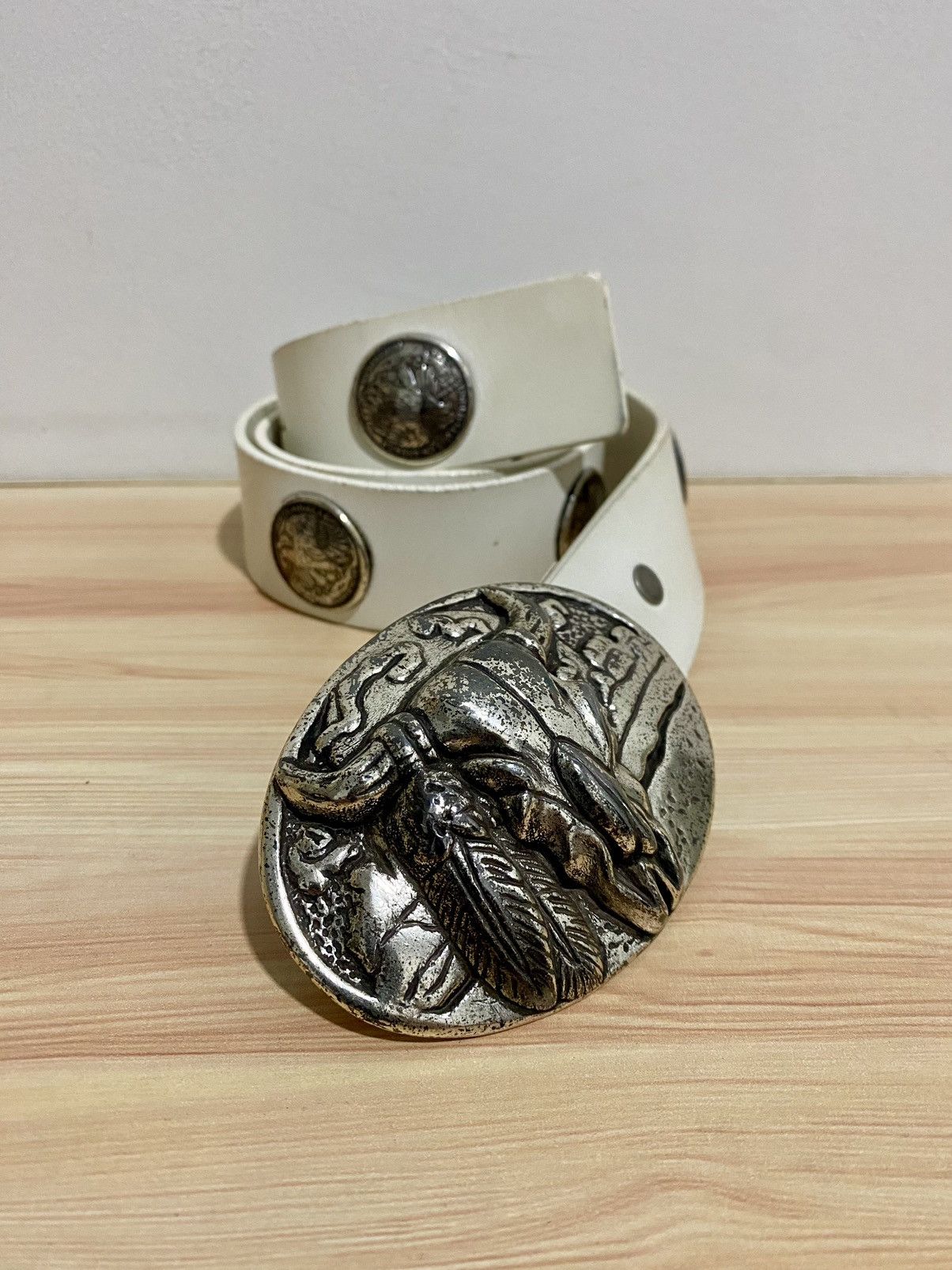 Japanese Brand Vintage Leather Punk Belt Goros bull Buckle Steel Size ONE SIZE - 8 Thumbnail