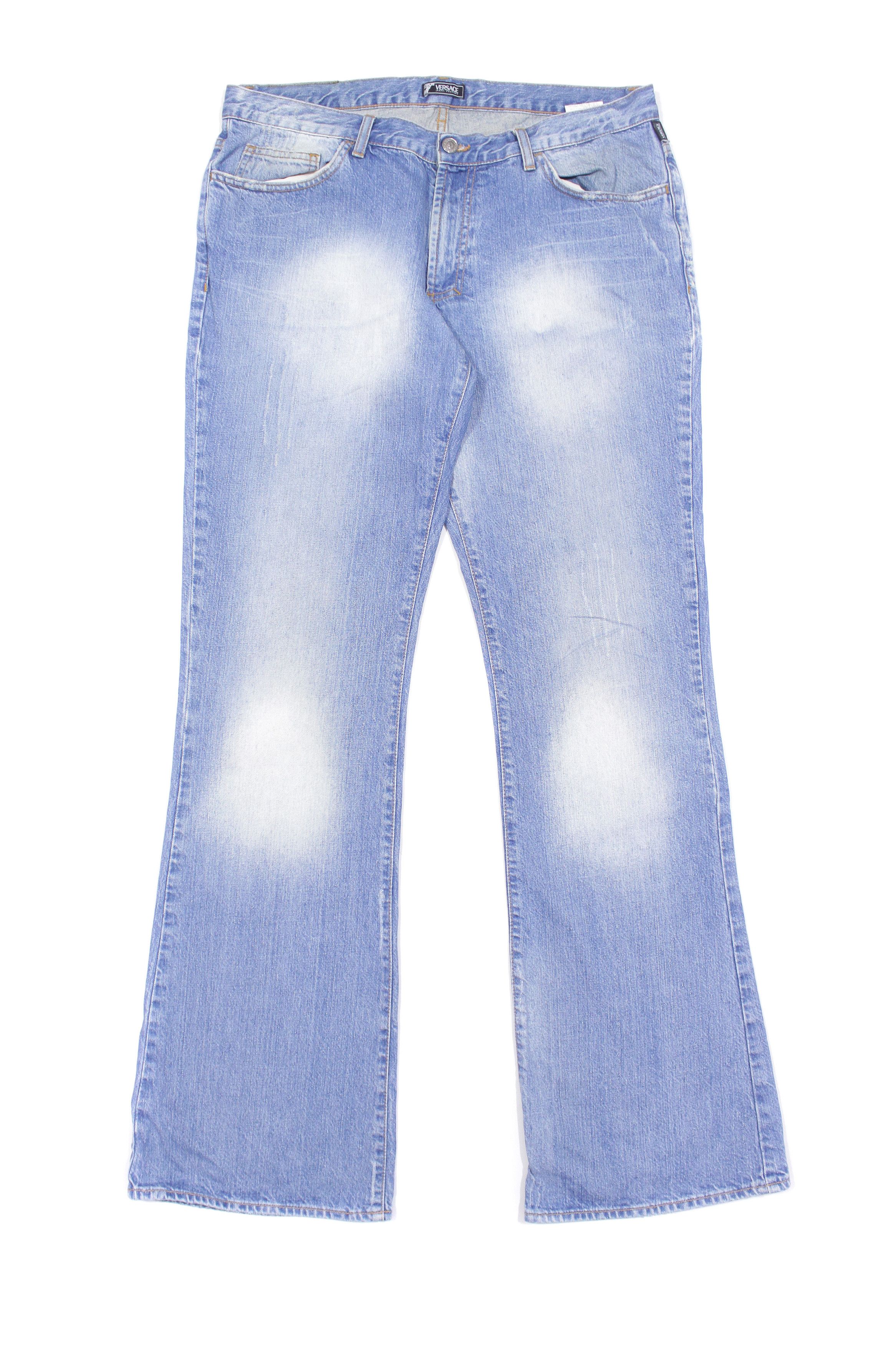 Versace 90S Logo Sanded Jeans Vintage Size US 36 / EU 52 - 1 Thumbnail