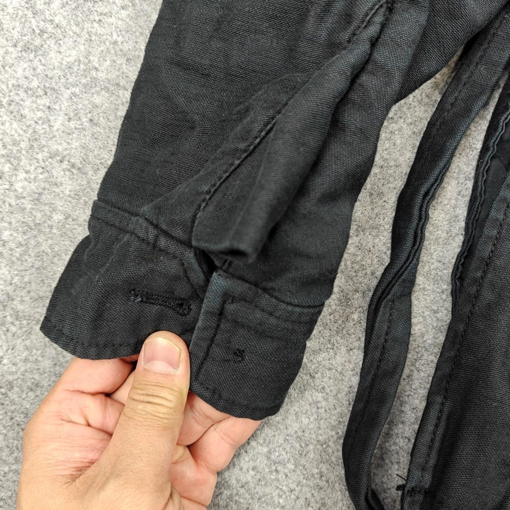 Free People Free People Jacket Womens Small Black Canvas Belted Utility Pockets Open Front Size S / US 4 / IT 40 - 6 Thumbnail
