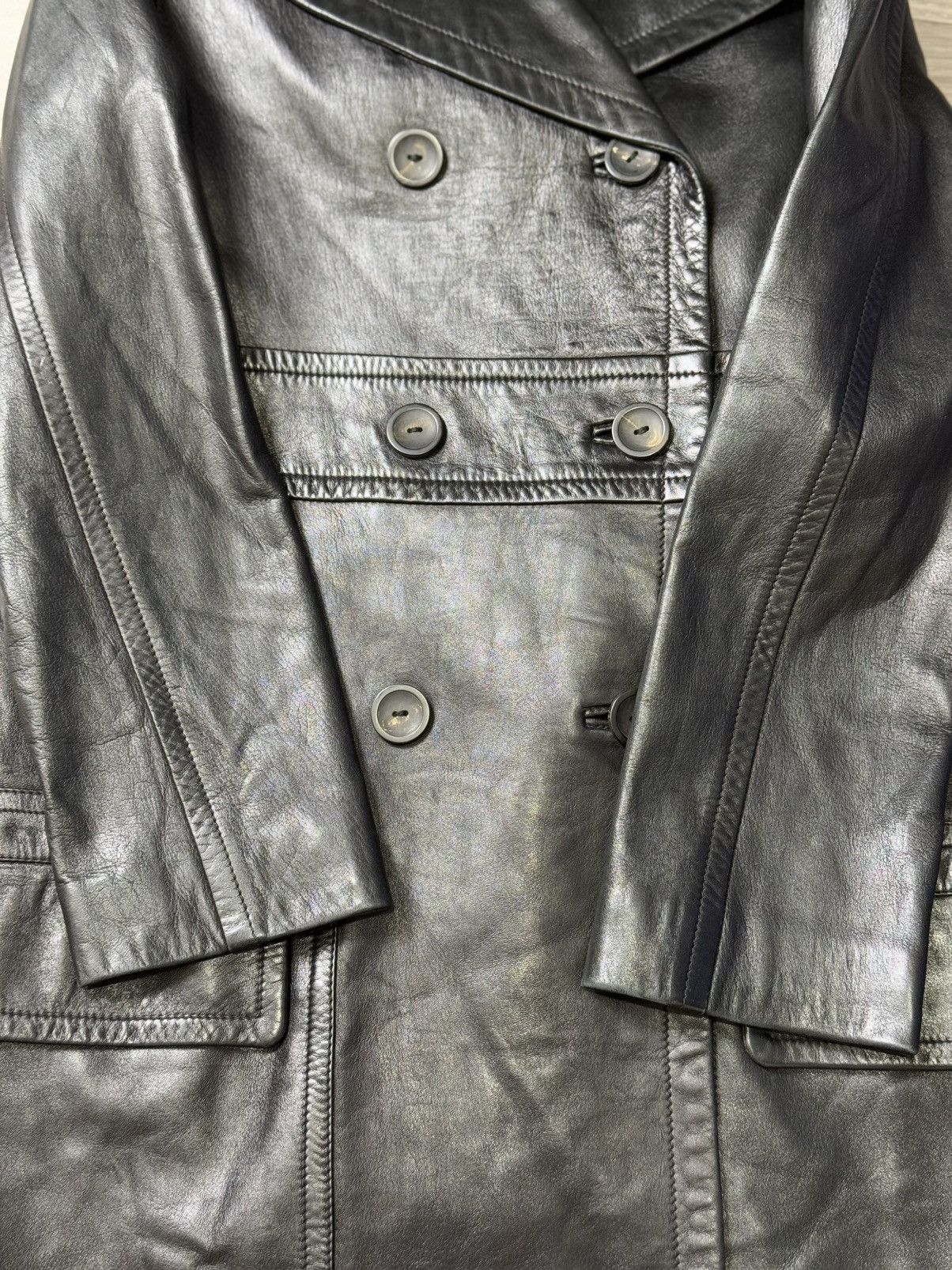 Gucci × Tom Ford Gucci - Tom Ford - Double breasted - Leather Jacket Size US S / EU 44-46 / 1 - 5 Thumbnail