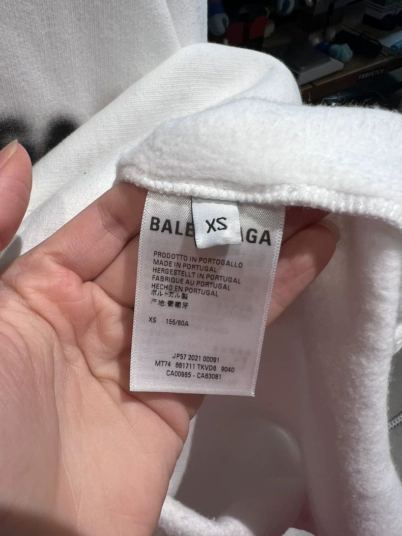 Balenciaga Balenciaga White Fuzzy Letter Hoodie Size US XS / EU 42 / 0 - 4 Thumbnail