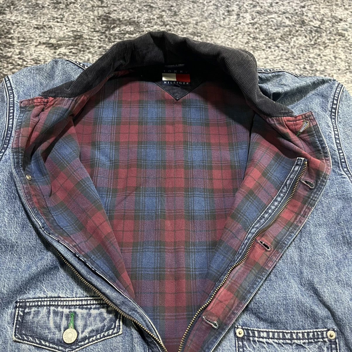 Tommy Hilfiger Vintage 90s Tommy Hilfiger Flannel Lined Denim Chore Coat Size US M / EU 48-50 / 2 - 7 Thumbnail