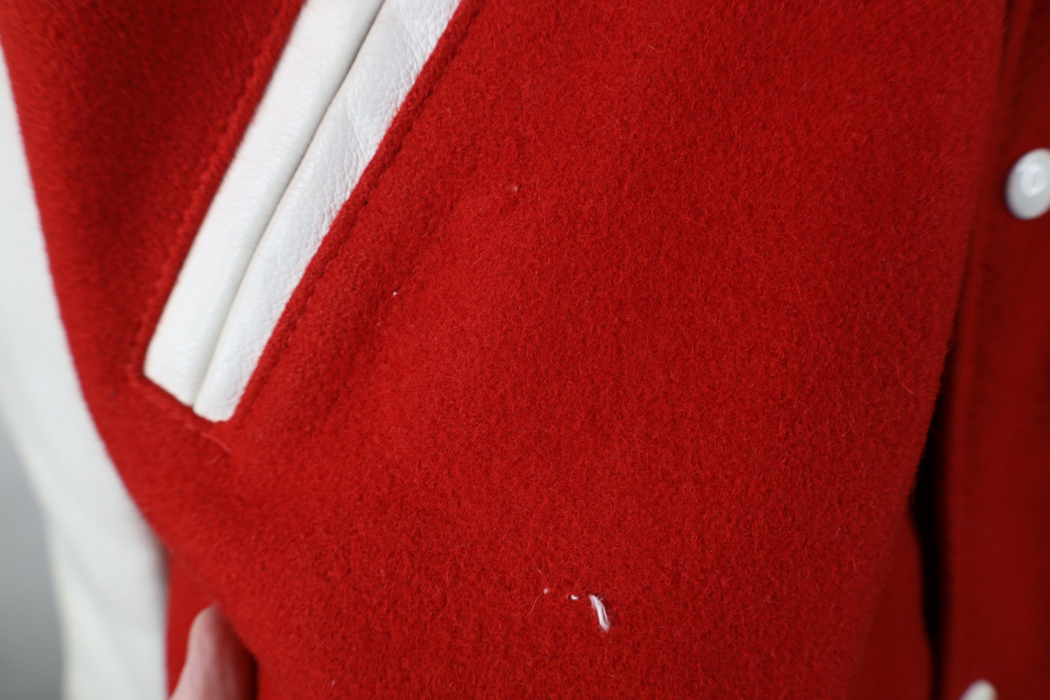 Vintage Vintage 90s Streetwear Long Varsity Letterman Jacket Red USA Size US XL / EU 56 / 4 - 6 Thumbnail