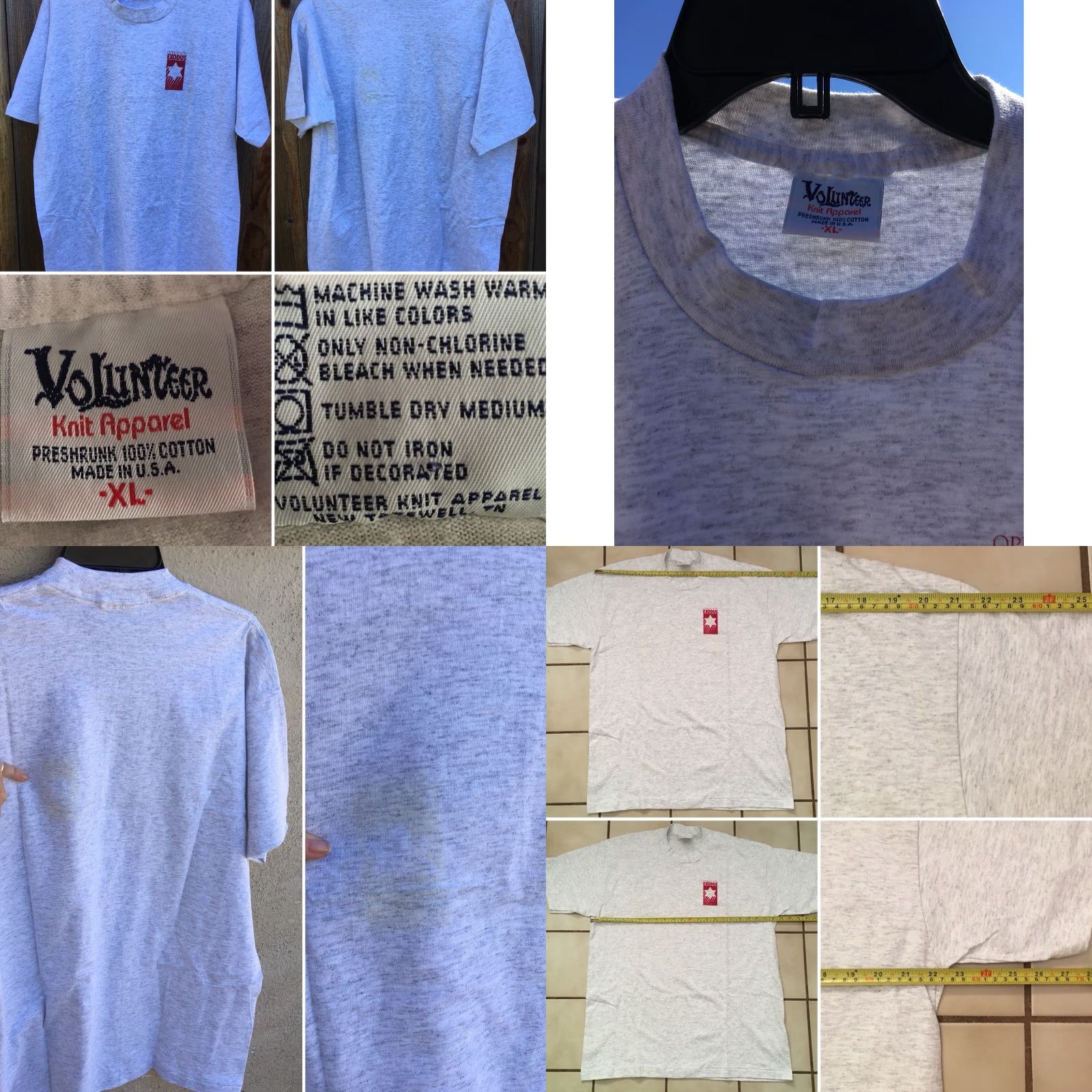 Vintage VINTAGE Volunteer Knit Apparel T-Shirt Unisex XL 1990s Made In USA Gray Graphic Tee Short Sleeve USA Size US XL / EU 56 / 4 - 8 Thumbnail