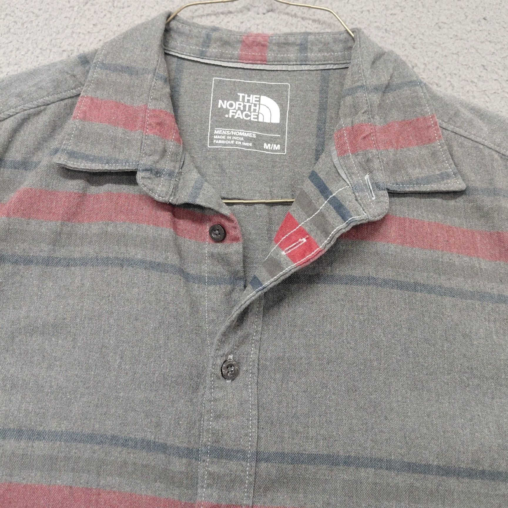 The North Face The North Face Mens Medium Gray Striped Approach Long Sleeve Flannel Shirt Button-Up Pockets Embroidered Mens Size US M / EU 48-50 / 2 - 4 Thumbnail