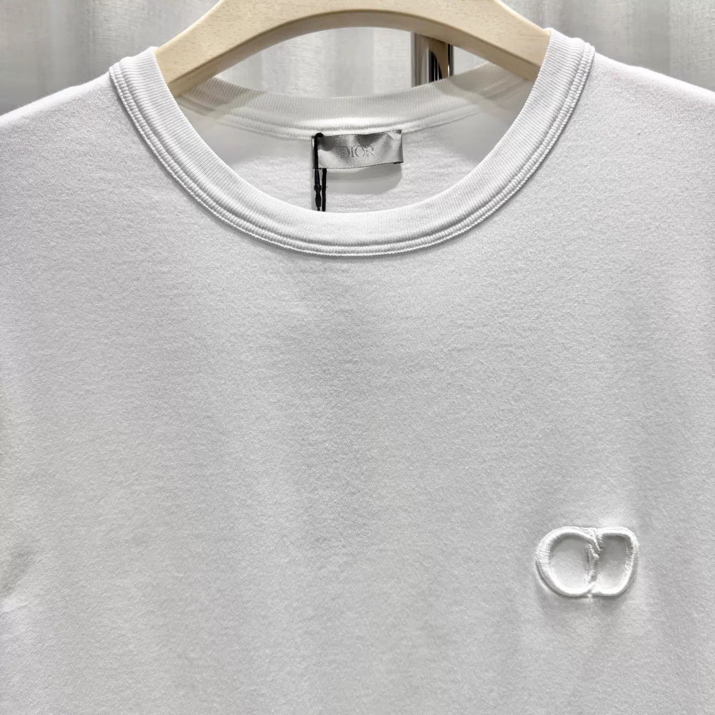 Dior DIOR White T - shirt M CD Embroidery Ribbed Collar Size US M / EU 48-50 / 2 - 3 Thumbnail