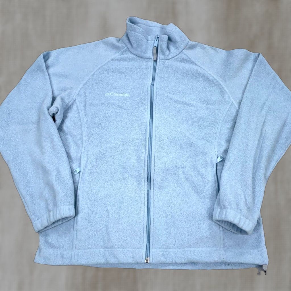 Vintage VINTAGE Columbia Jacket Women Medium Blue Fleece Sweater Coat Core Layer Light Sky VTG Size M / US 6-8 / IT 42-44 - 1 Thumbnail