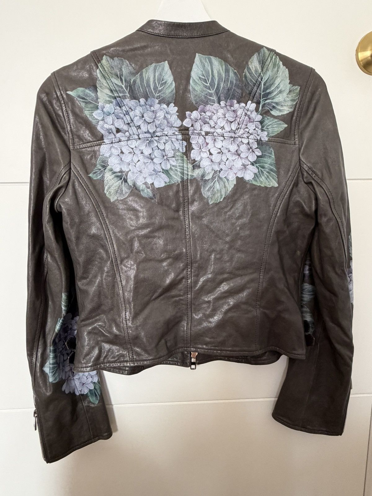 Dolce & Gabbana Dolce & Gabbana Hydrangea Leather Biker Jacket IT 40 (S/M) Size M / US 6-8 / IT 42-44 - 4 Thumbnail