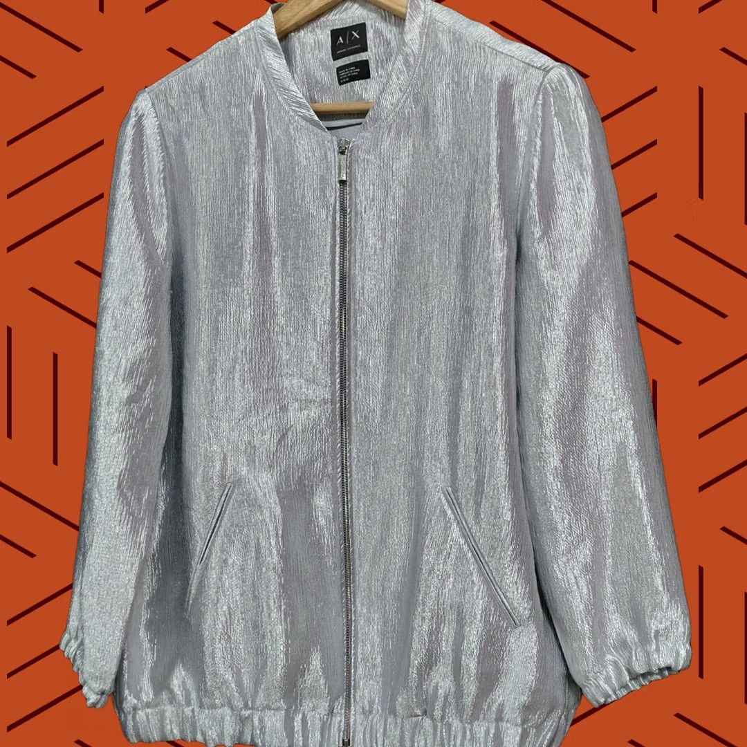 Armani Exchange A|X ARMANI EXCHANGE Women Jacket Silver Polyester M Size M / US 6-8 / IT 42-44 - 1 Thumbnail