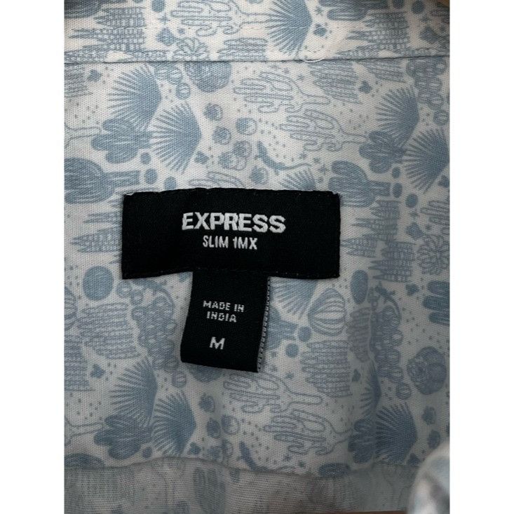 Express Express Slim Fit Long Sleeve Button Down Cactus Shirt Mens M Size US M / EU 48-50 / 2 - 4 Thumbnail