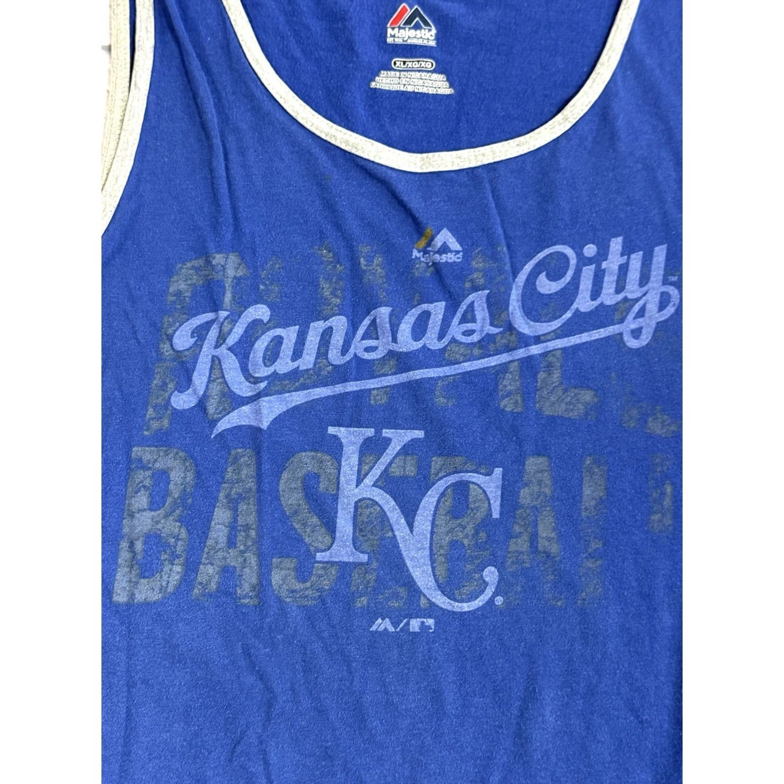 MLB Majestic Kansas City Royals Baseball MLB Blue Tank Top Mens XL EUC Shirt Size US XL / EU 56 / 4 - 2 Thumbnail