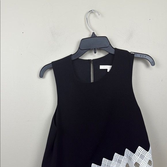 Jonathan Simkhai Jonathan Simkhai Black Sleeveless Top with white asymmetrica Size L / US 10 / IT 46 - 6 Thumbnail
