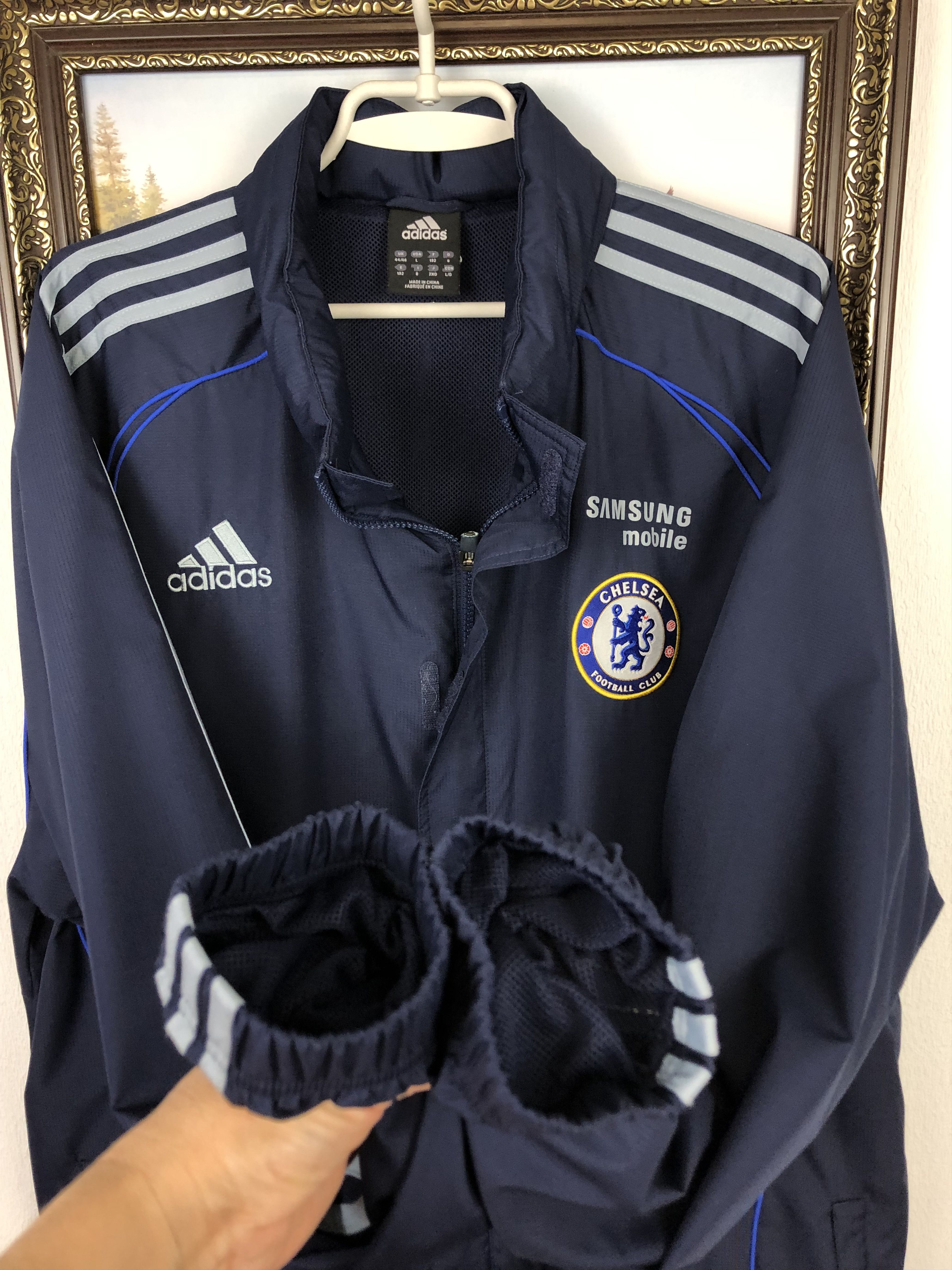 Adidas Vintage Adidas Chelsea Hooded Jacket Soccer Windbreaker Size US XL / EU 56 / 4 - 7 Thumbnail