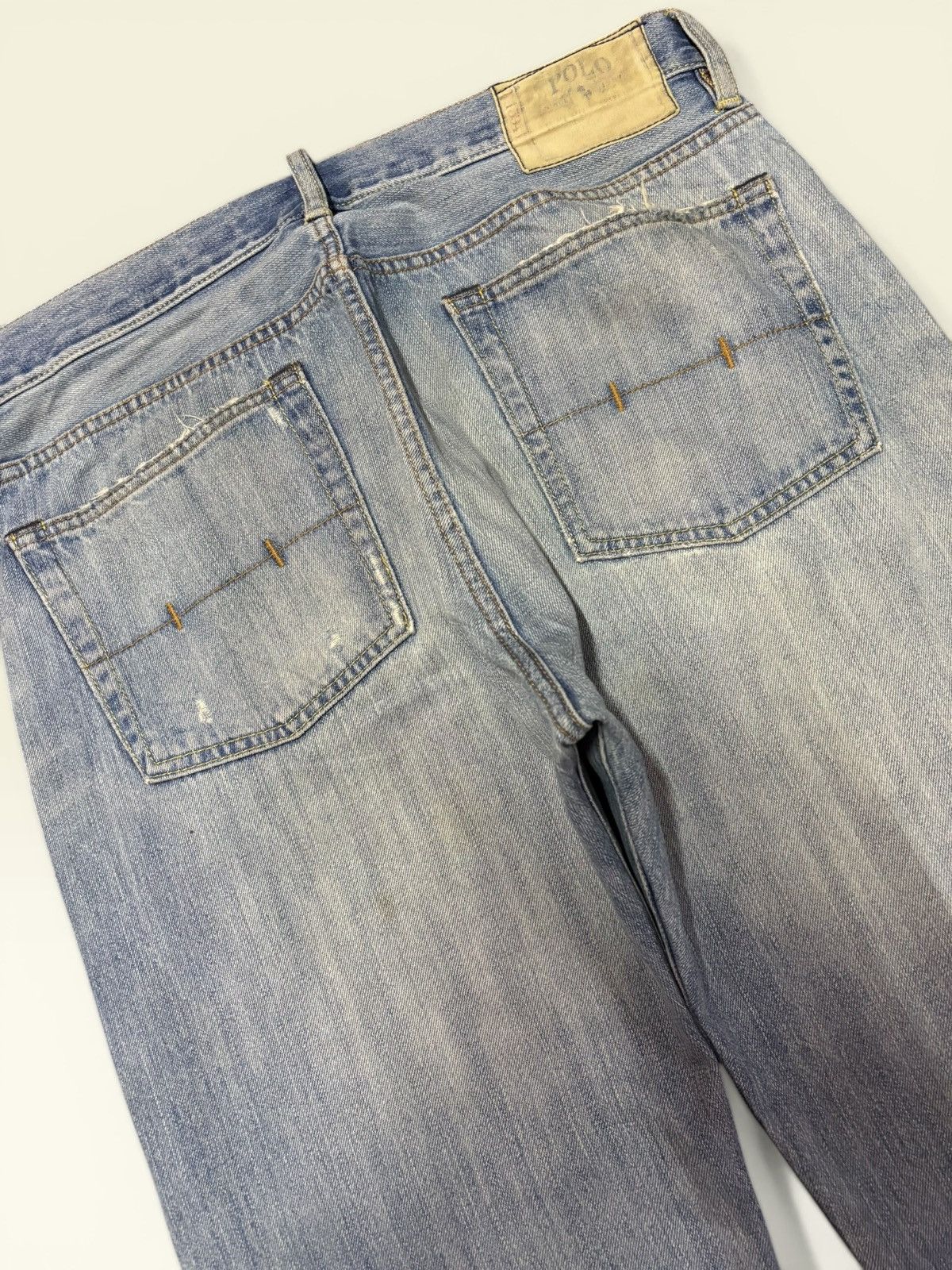 Polo Ralph Lauren Vtg 90s Polo RL Ralph Lauren Blue Wash Distress Loose Jeans Size US 34 / EU 50 - 7 Thumbnail