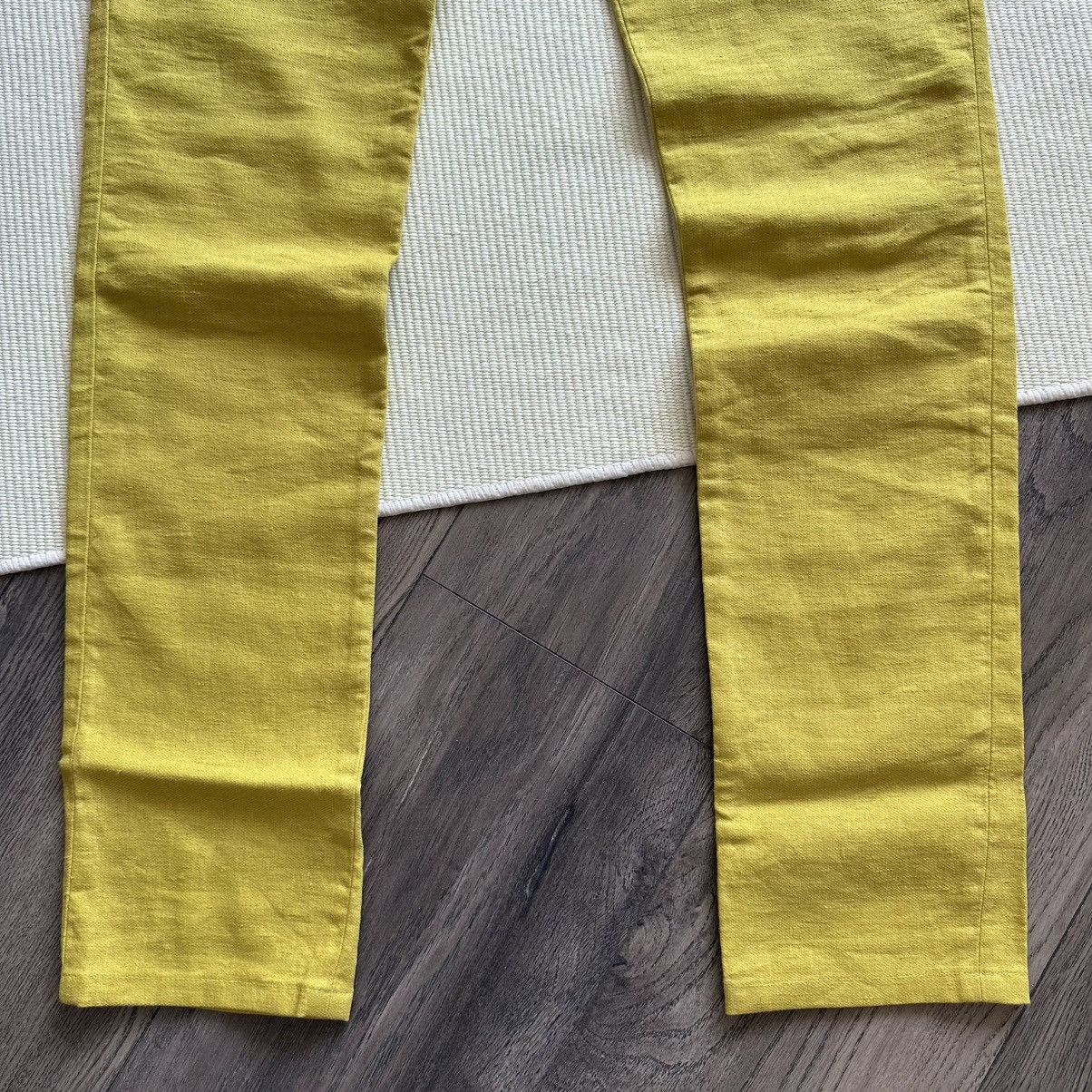 Balenciaga BALENCIAGA. PANTS Yellow Linen Cigarette Women’s Trousers Size 28" / US 6 / IT 42 - 2 Thumbnail