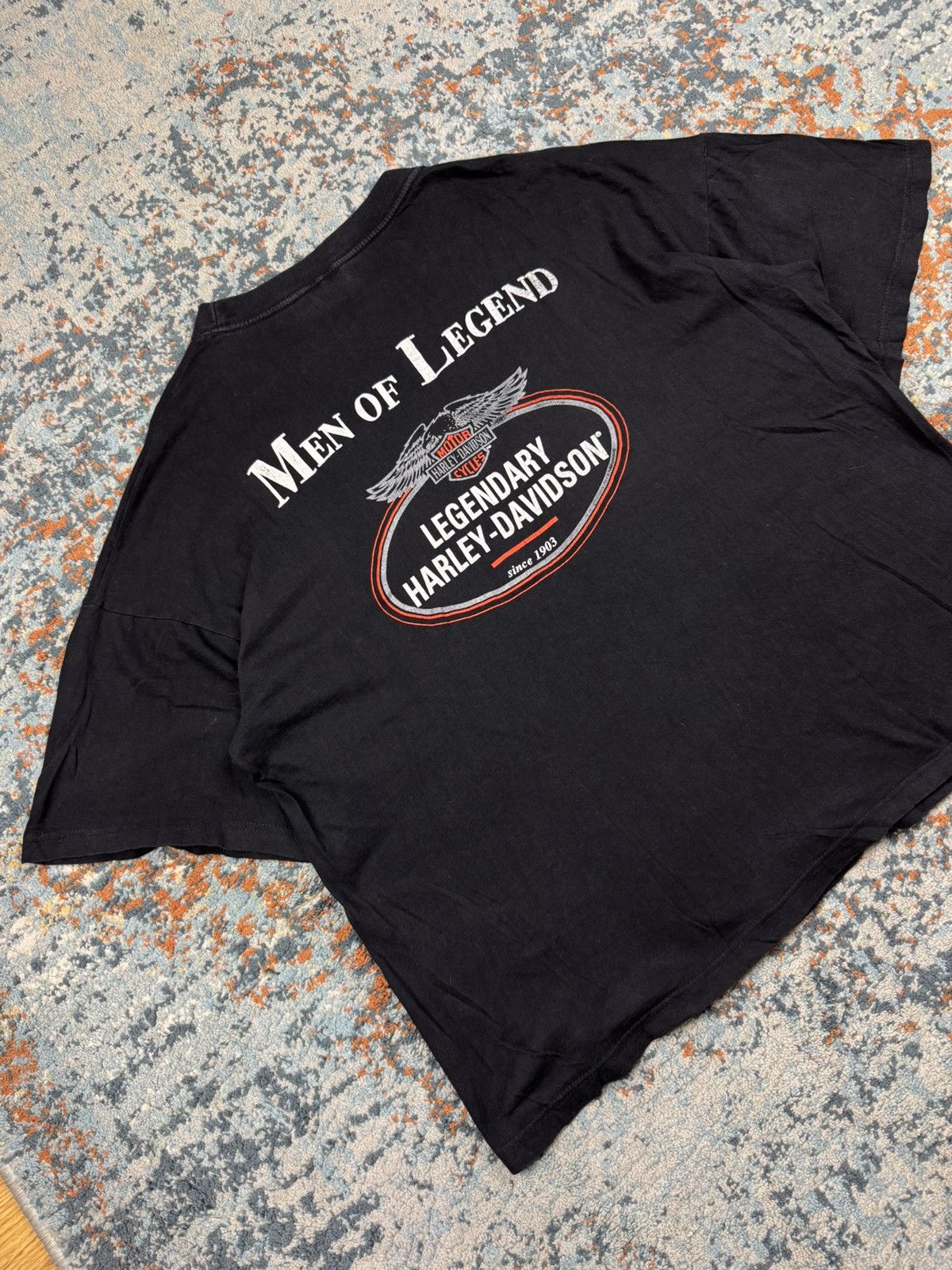 Harley Davidson × Vintage Vintage 90s Harley Davidson men of legend back print tee Size US XL / EU 56 / 4 - 3 Thumbnail