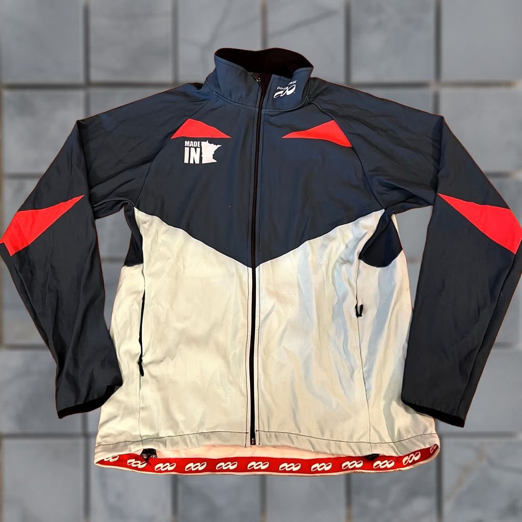 Vintage Podium Wear Jacket Unisex Adults XXL Zip Performance Green Gray Running Coat Track Jacket Regular Polyester Size XXL / US 16-18 / IT 52-54 - 1 Thumbnail