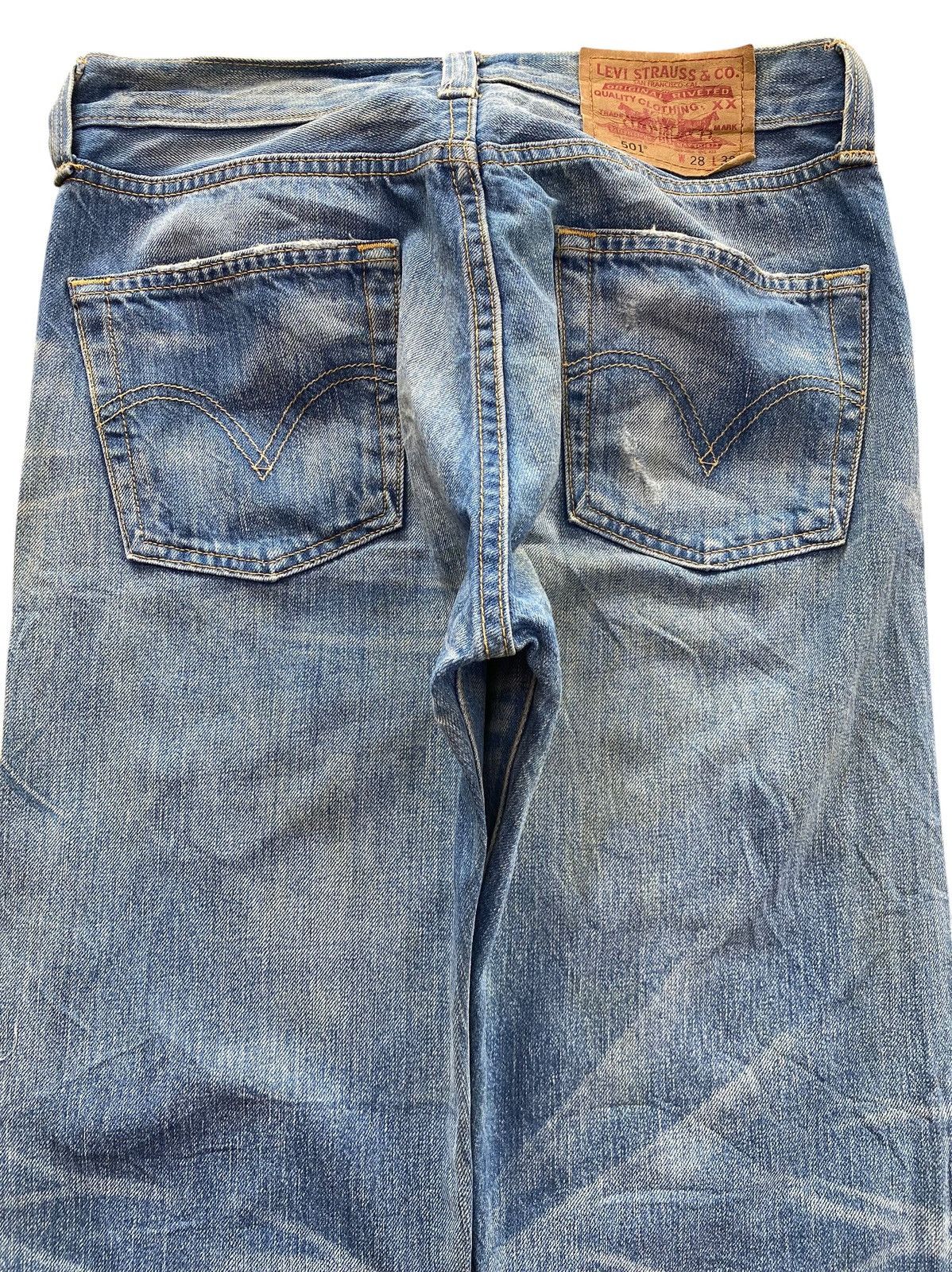 Levi's Levi’s 501 Distressed Whiskered Style Straight Leg Jeans Size US 29 - 3 Thumbnail