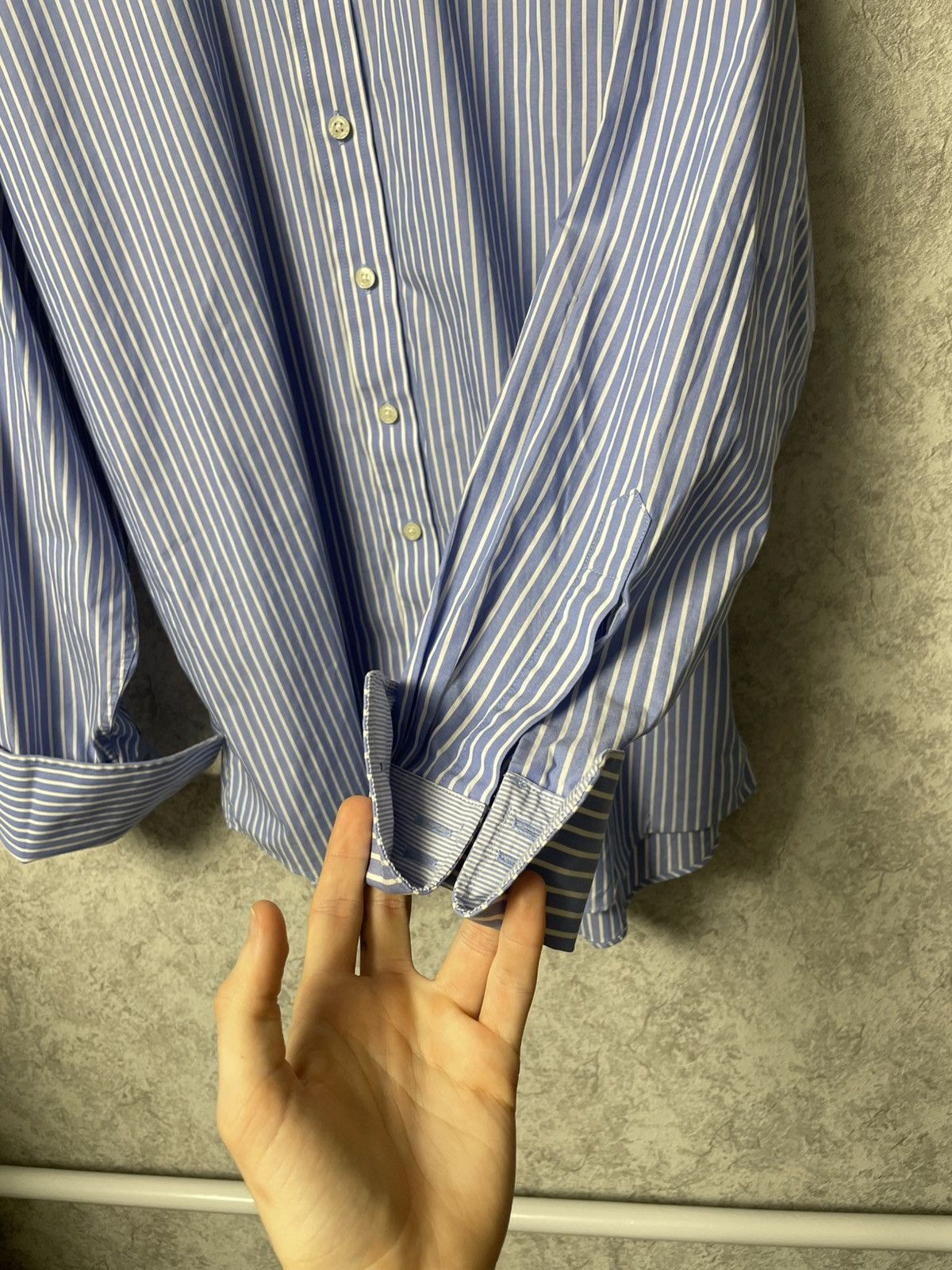 Balmain Vintage Balmain Business Stripe Shirt w/ French Cuffs 16½/42 Size US XL / EU 56 / 4 - 13 Thumbnail