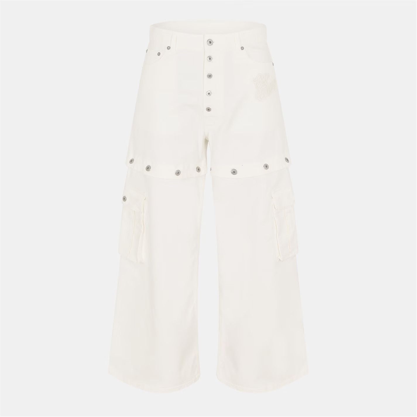 Off-White o1g2r1mq0326 Balloon Wide Leg Jeans in White Size US 30 / EU 46 - 1 Thumbnail