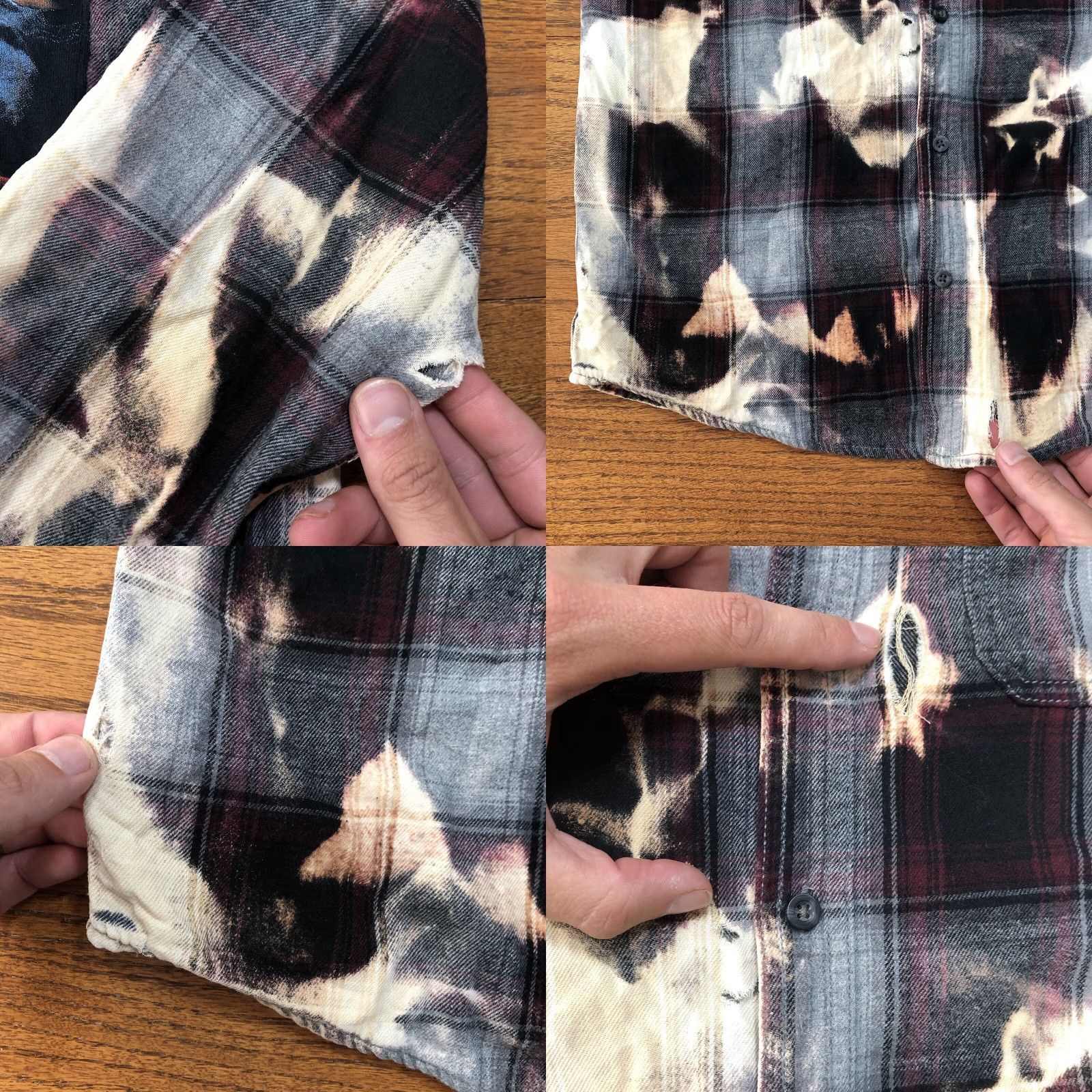 Faded Glory Faded Glory Flannel Biker Skeleton Tie Dye Acid Wash Plaid Shirt Mens S Brown Size US S / EU 44-46 / 1 - 8 Thumbnail