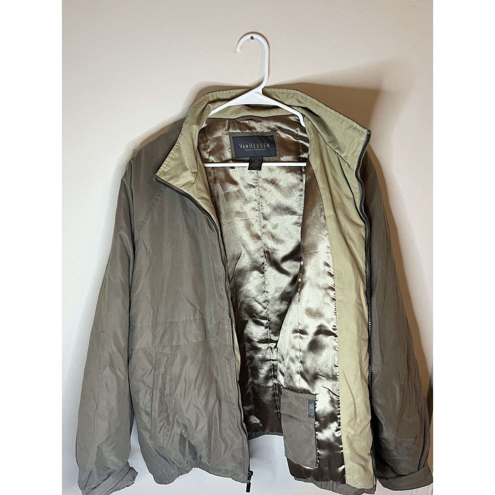 Van Heusen Men’s Van Heusen XL Olive Green Long Sleeved Zip Up Jacket Size US XL / EU 56 / 4 - 1 Thumbnail