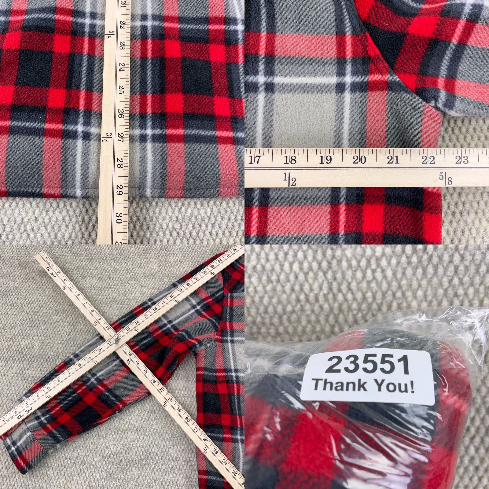 Vintage VINTAGE Boston Traders Shacket Men Large Red Plaid Fleece Shirt Jacket Sherpa Lined Size US L / EU 52-54 / 3 - 8 Thumbnail