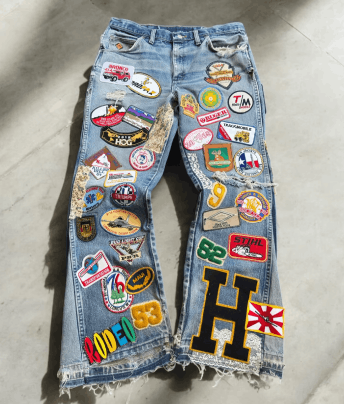 Japanese Brand Y2K Gothic Embroidered Jeans Size US 32 / EU 48 - 5 Thumbnail