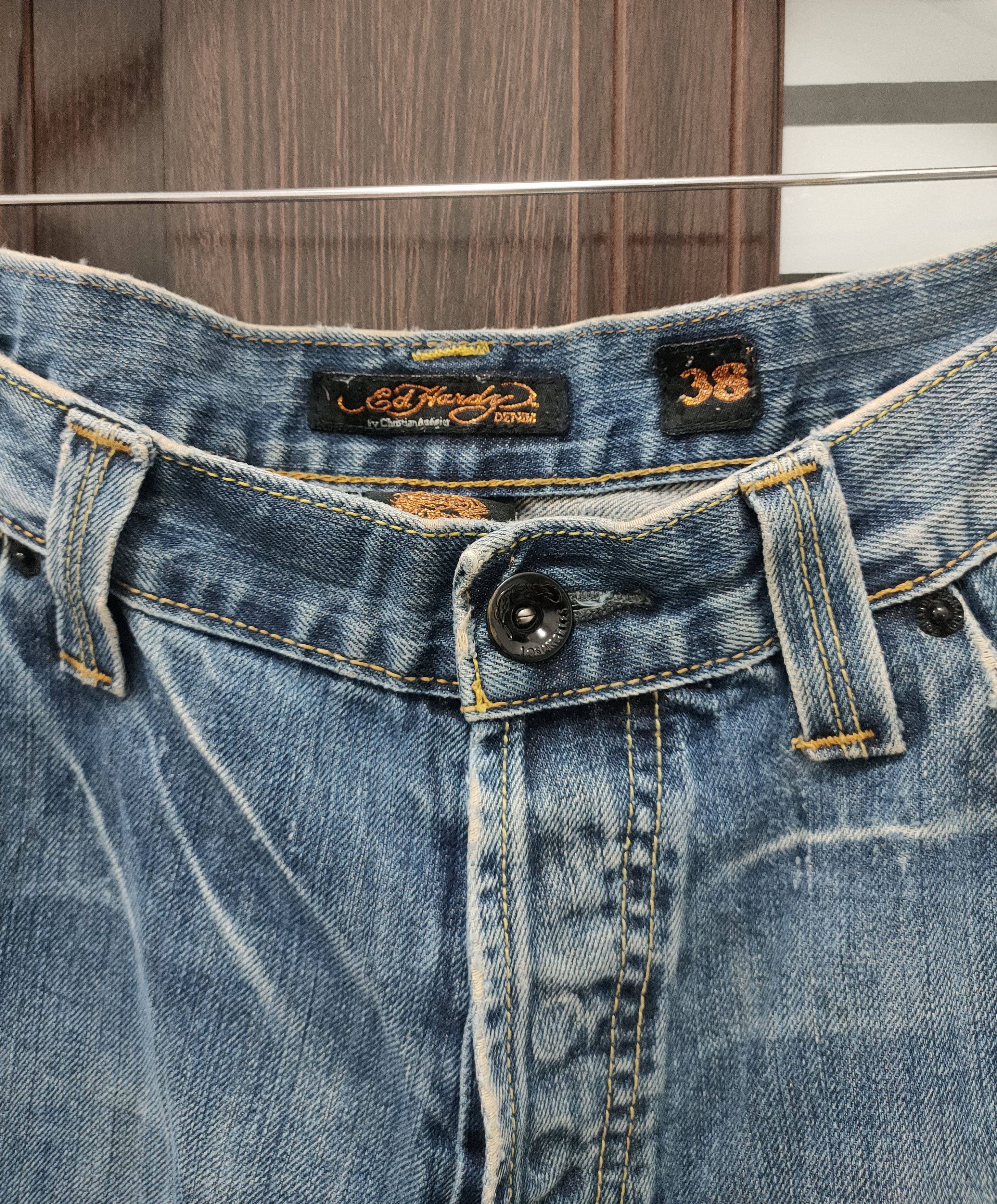 Ed Hardy 🔥 Wide Leg Ed Hardy by Christian Audigier Distressed 🔥 Size US 38 / EU 54 - 4 Thumbnail