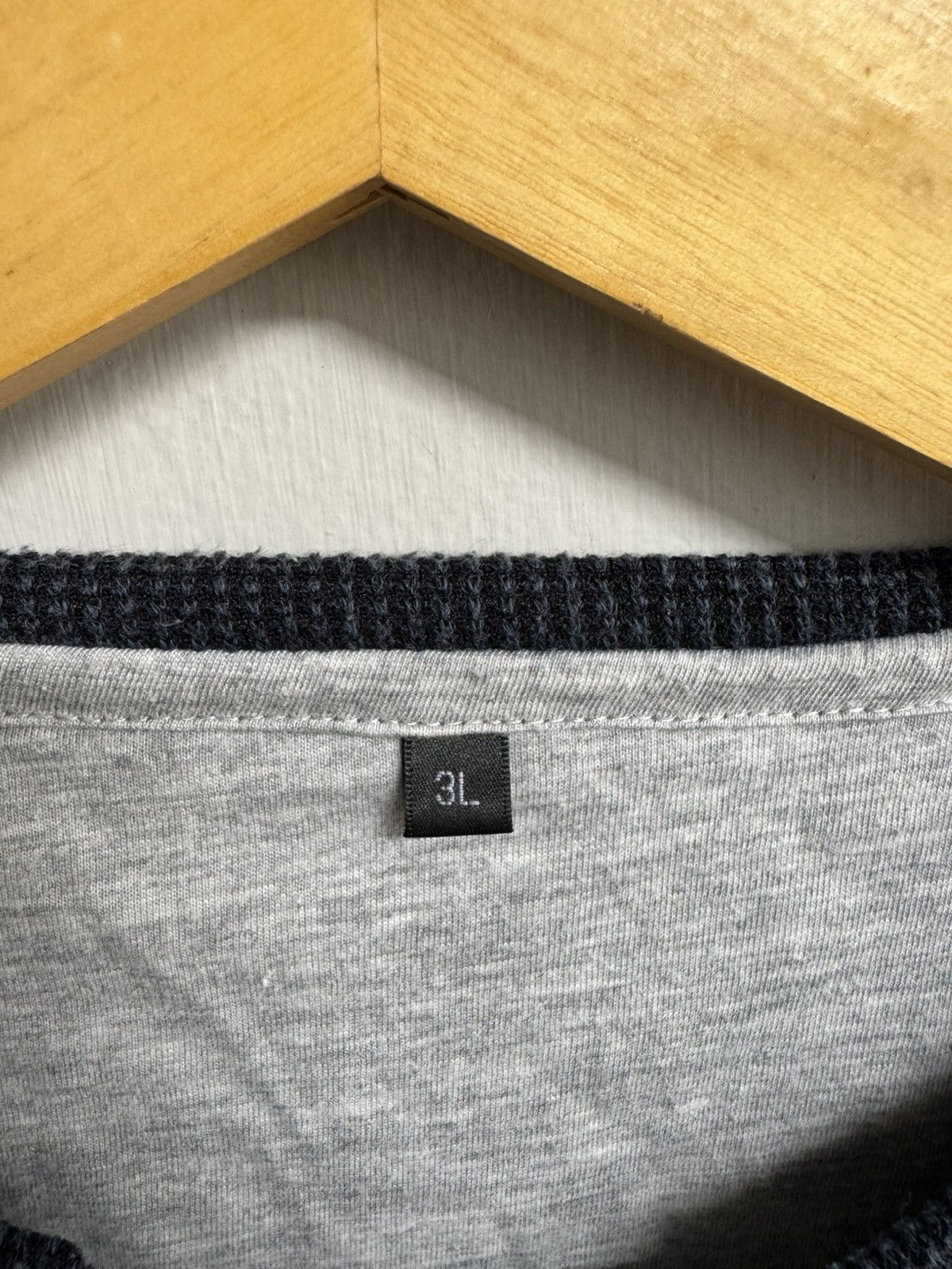 Japanese Brand FREUDE DOUBLE LAYER LONGSLEEVE WAFFLE-KNIT HENLEY SHIRT Size US L / EU 52-54 / 3 - 6 Thumbnail