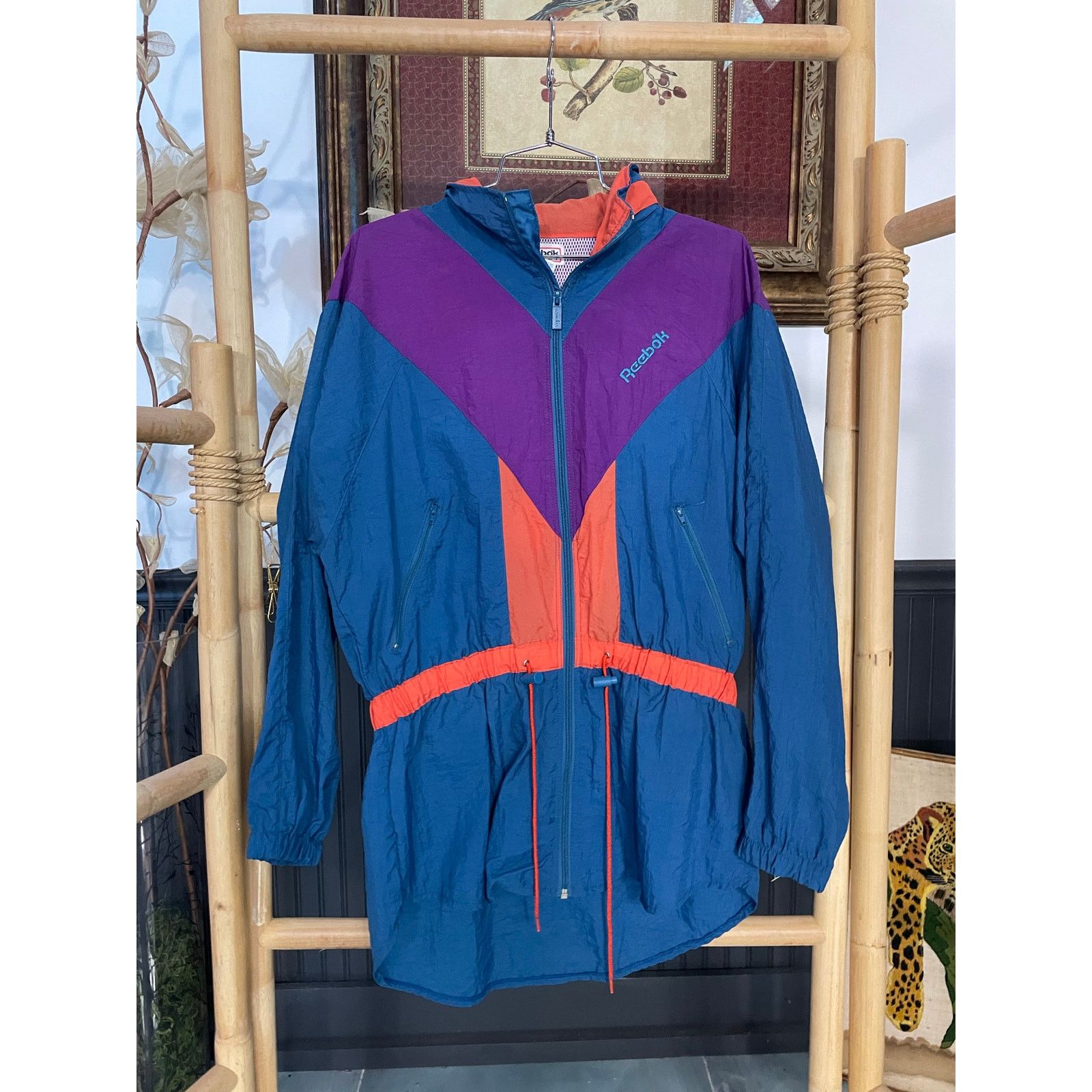 Reebok Vintage 90s Reebok Windbreaker Jacket Blue Purple M Size US M / EU 48-50 / 2 - 1 Thumbnail