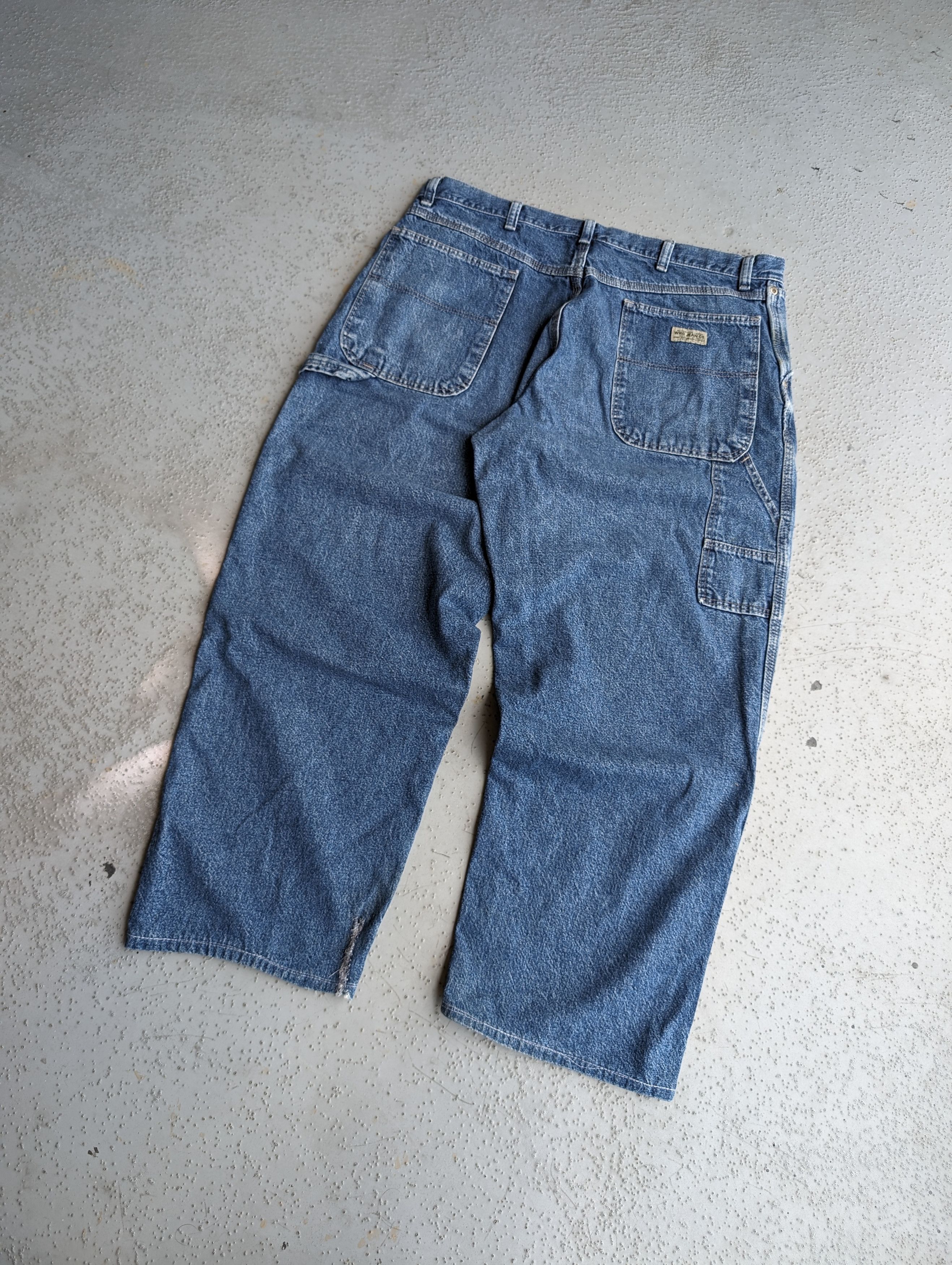 Pre-owned Carhartt X Vintage Crazy Vintage Y2k Wrangler 36/28 Workwear Skater Jeans In Blue
