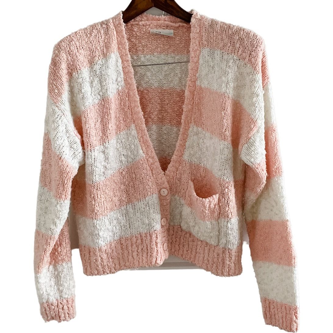 Vintage Vintage boucle striped knit v-neck cardigan sweater large L Size L / US 10 / IT 46 - 7 Thumbnail