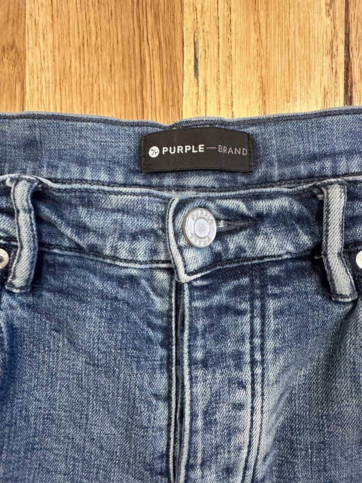 Purple Brand Purple Brand Knee Hole Dark Blue Denim Jeans Size 33 Size US 33 - 2 Thumbnail