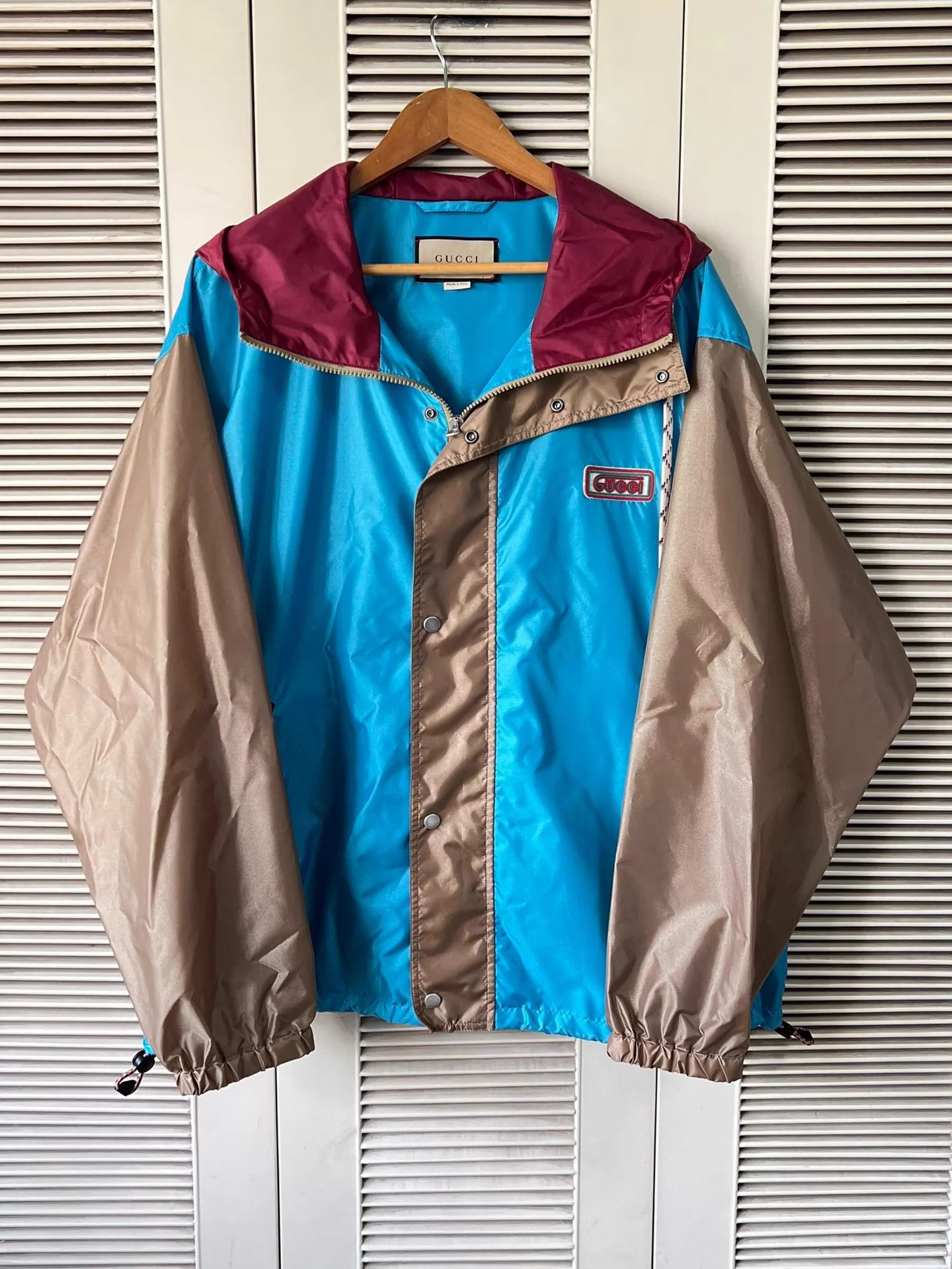 Gucci Gucci Men's Color Blocked Hooded Shell Jacket 50 Size US M / EU 48-50 / 2 - 1 Thumbnail
