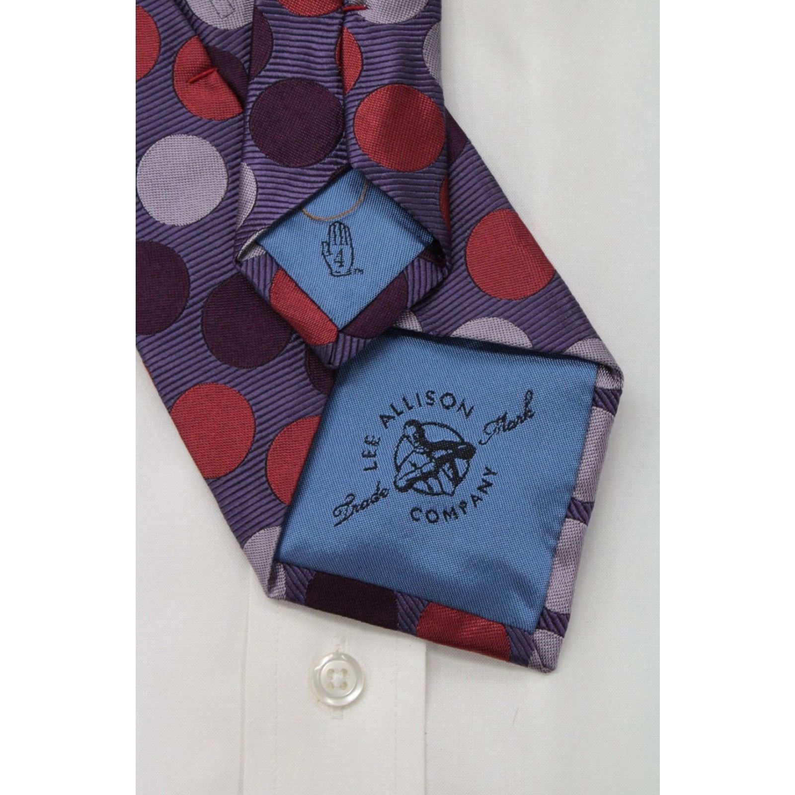 Lee VINTAGE Lee Allison 4 in Hand Purple Silk Men's Necktie Naughty Hidden Message Tie Size ONE SIZE - 5 Thumbnail