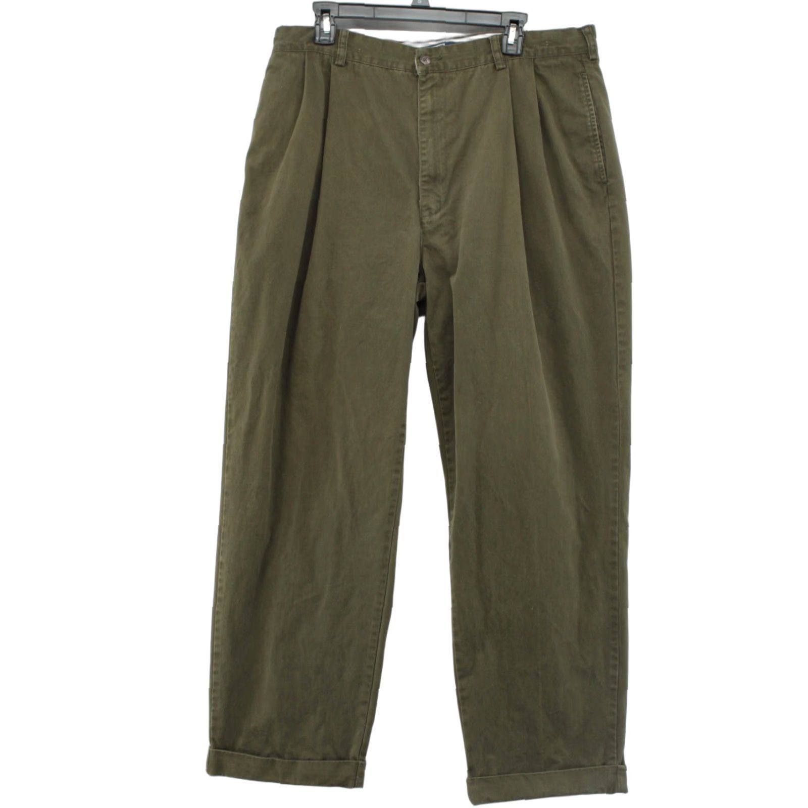 Polo Ralph Lauren VINTAGE Polo Ralph Lauren Chino Pants Mens 36 Olive Green Cuffed Preppy 90s Size US M / EU 48-50 / 2 - 1 Thumbnail