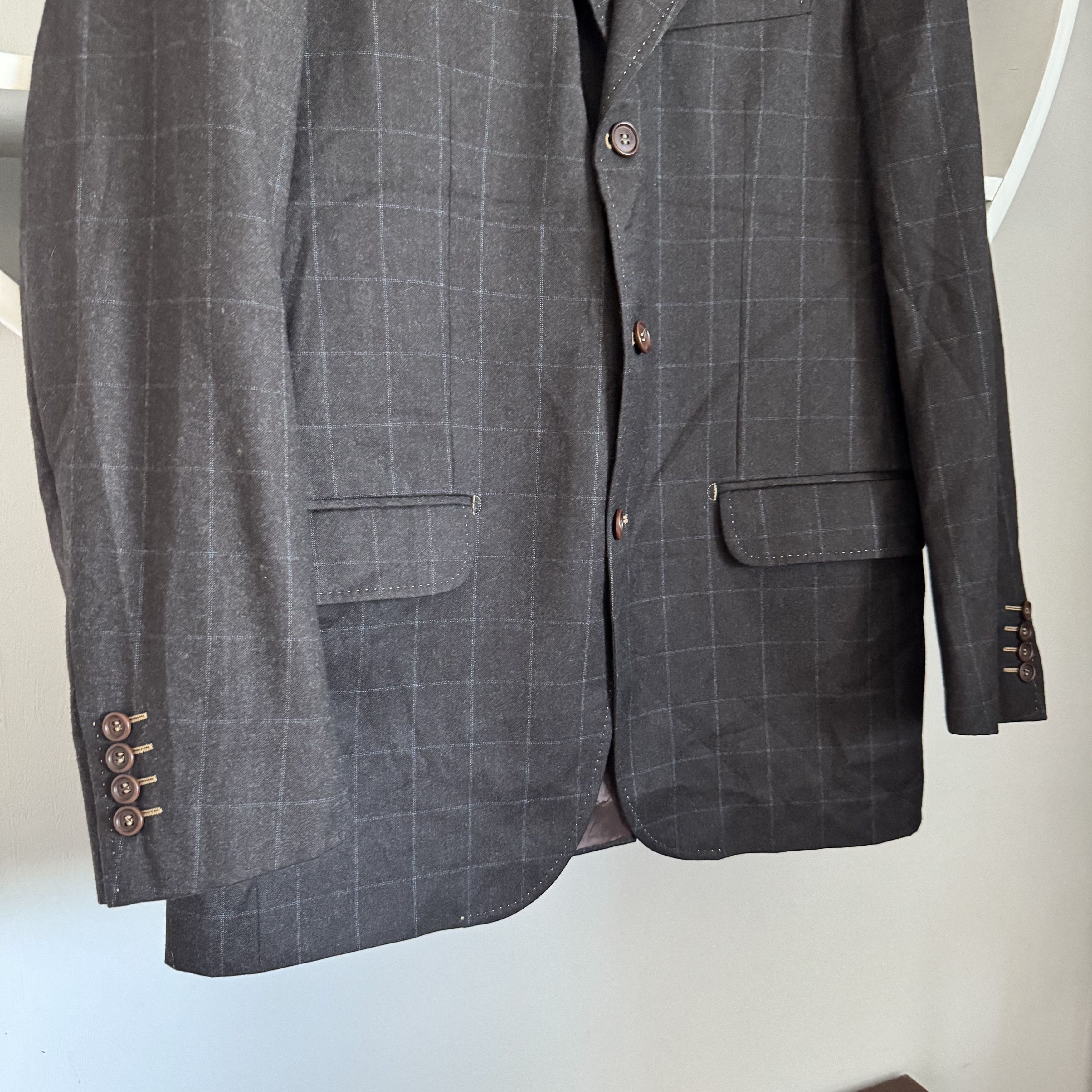 Loro Piana Men's BARBANO BIANCO Wool Cashmere Check Blazer Size 50R - 6 Thumbnail