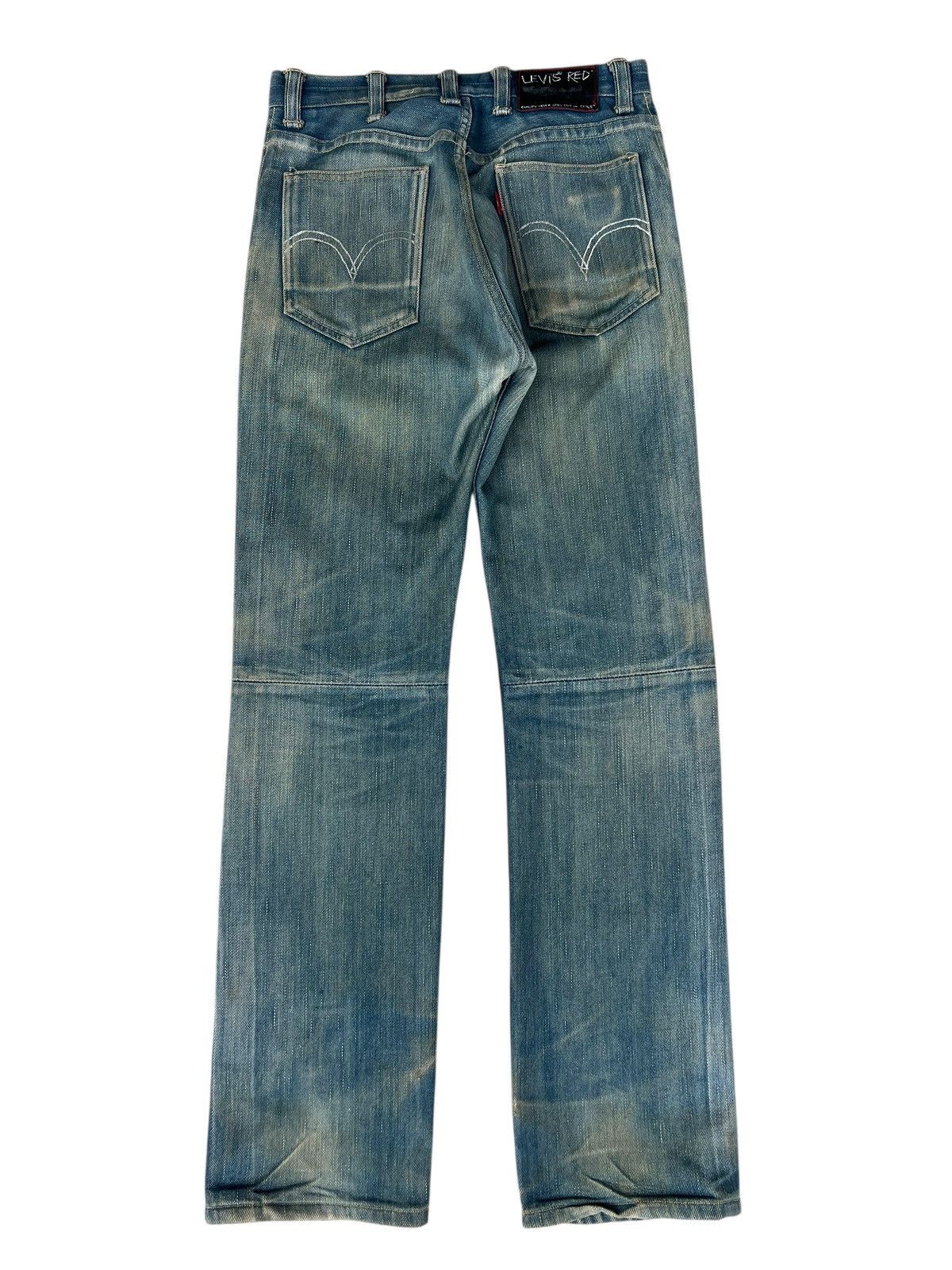 Levi's 2004 Levi’s Red Dirty Mud Stains Denim Patchwork Jeans Thick Size US 29 - 14 Thumbnail