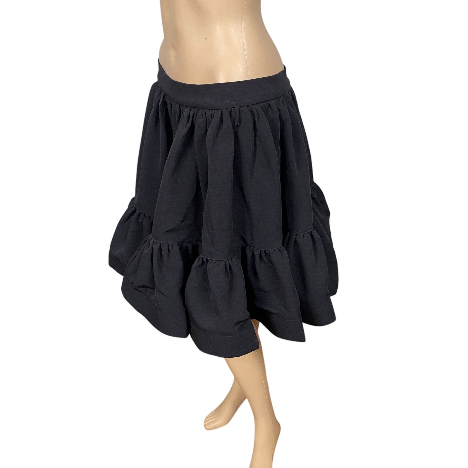 Anthropologie The Kemist Black Structured Ruffled Swing Mini Skirt SZ 8 Size 30" / US 8 / IT 44 - 6 Thumbnail
