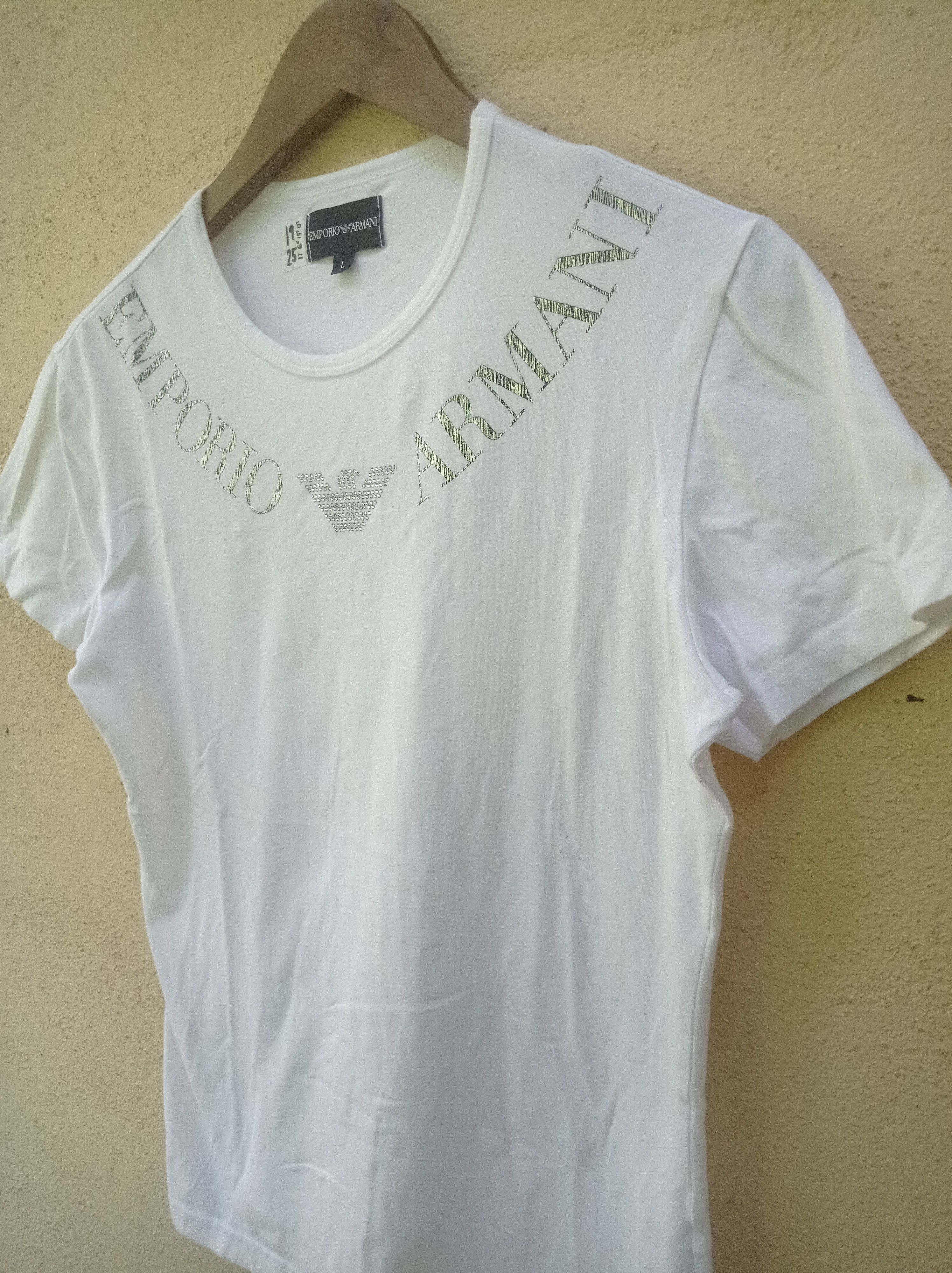 Emporio Armani Emporio Amani spellout rhinestone logo #GL46 Size S / US 4 / IT 40 - 2 Thumbnail