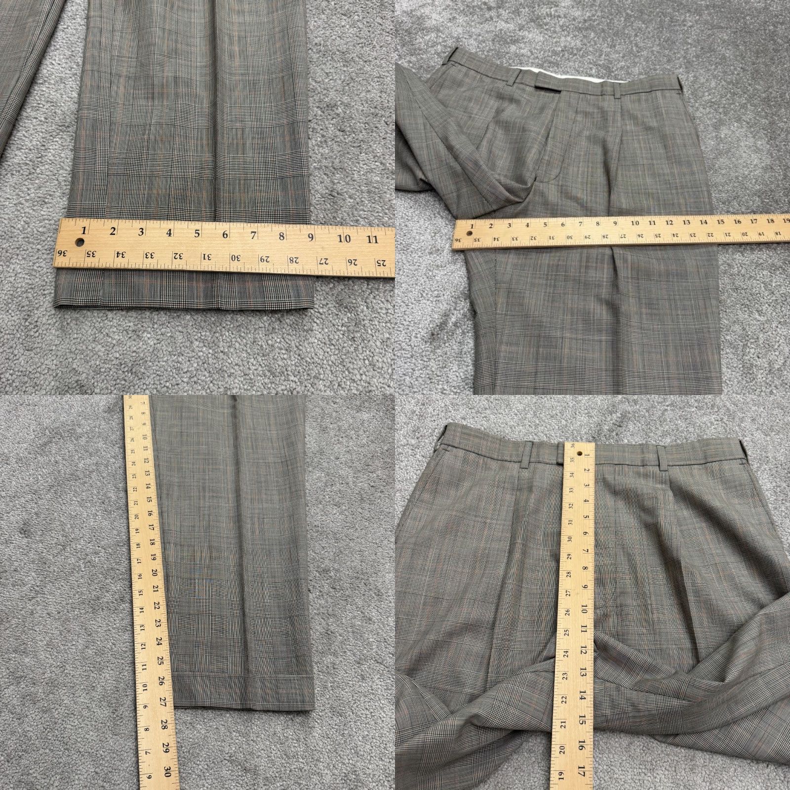 Vintage VINTAGE Alexandre Savile 2 Piece Suit Gray Plaid Wool Blazer Pants Mens 42R Size 42R - 11 Thumbnail