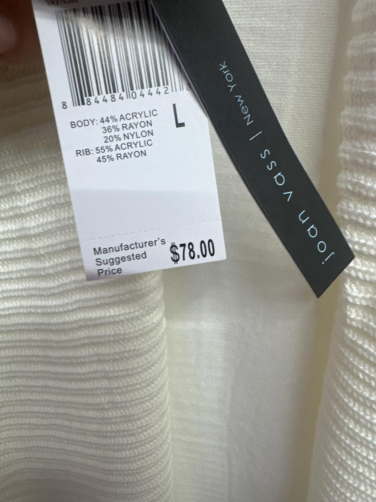 Other Joan Vass Large Cream Open Front Cardigan Sweater Size L / US 10 / IT 46 - 3 Thumbnail