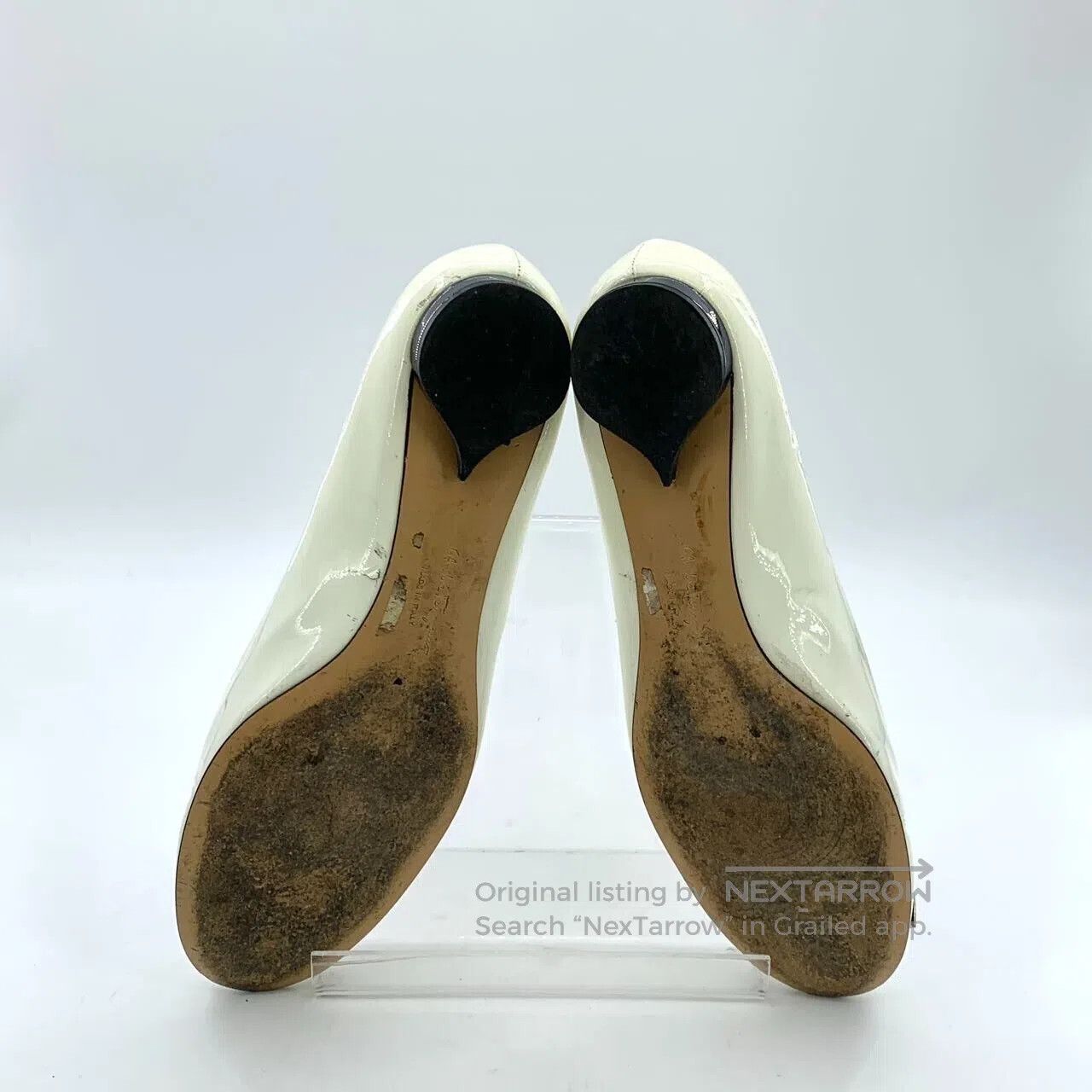 Salvatore Ferragamo Salvatore Ferragamo Off-white metal buckle patent leather Size US 6.5 / IT 36.5 - 5 Thumbnail
